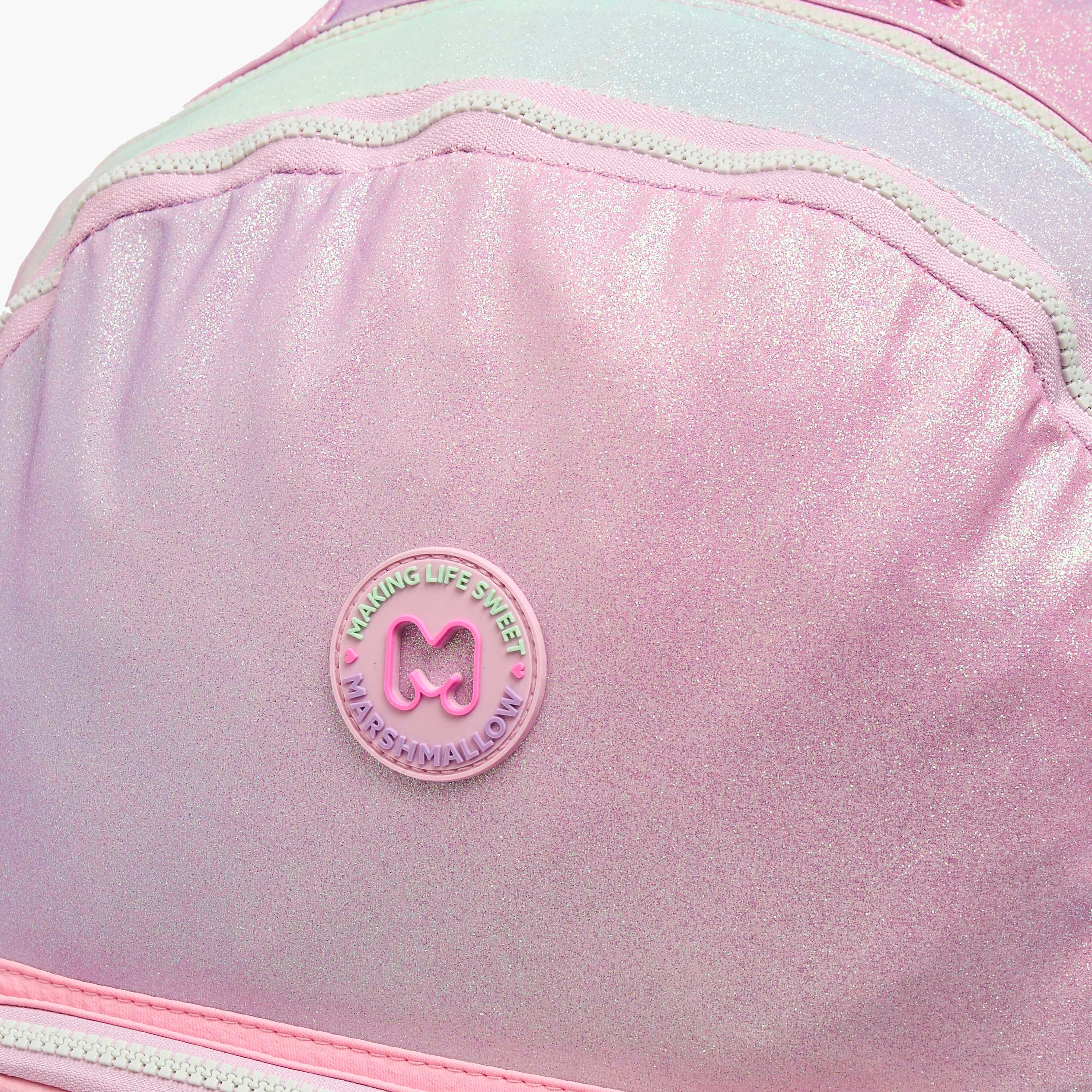 MARSHMALLOW Glittery Backpack for Girls 8-13 Years with Padded Shoulder Straps - 17 inches-school-bagsandbackpacks-backpacks-image-5