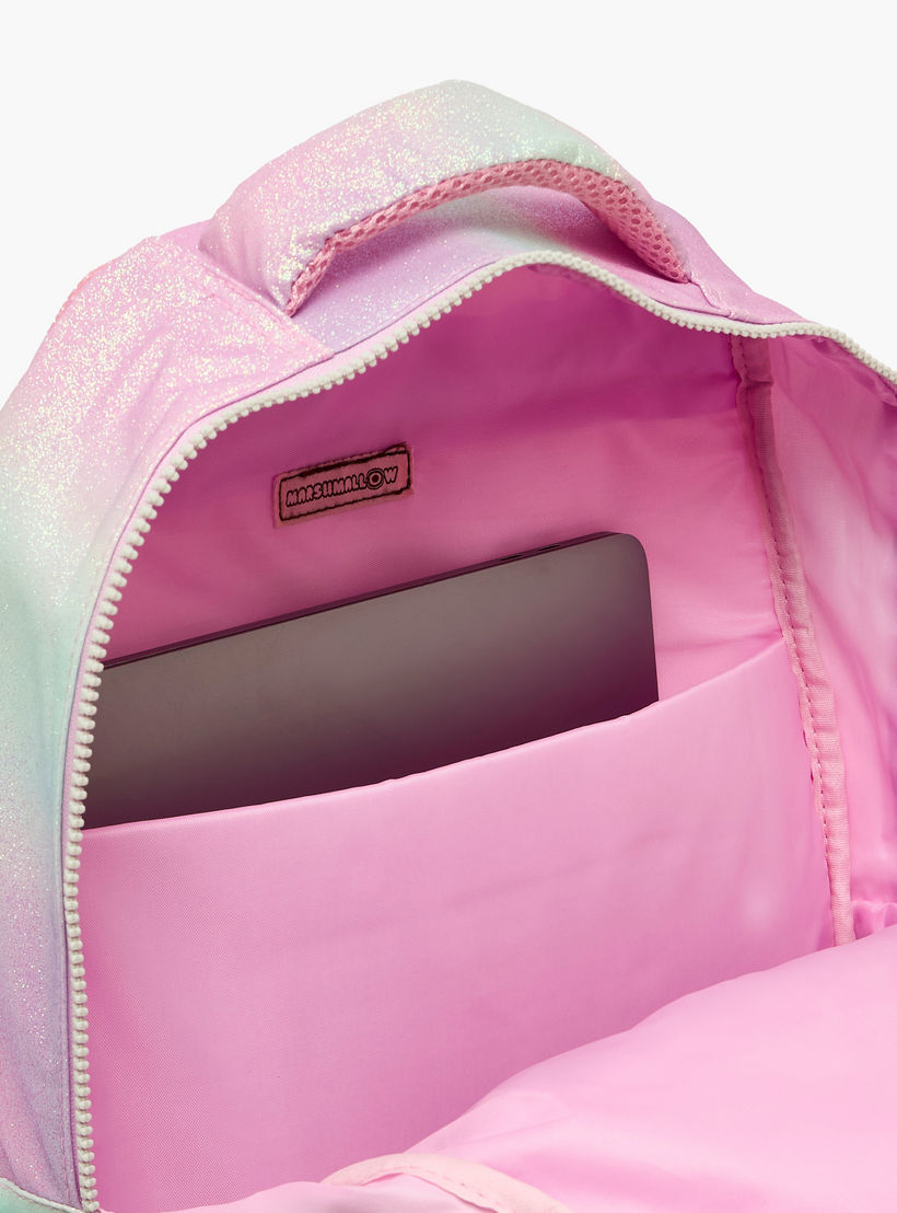 MARSHMALLOW Glittery Backpack for Girls 8-13 Years with Padded Shoulder Straps - 17 inches-school-bagsandbackpacks-backpacks-image-6