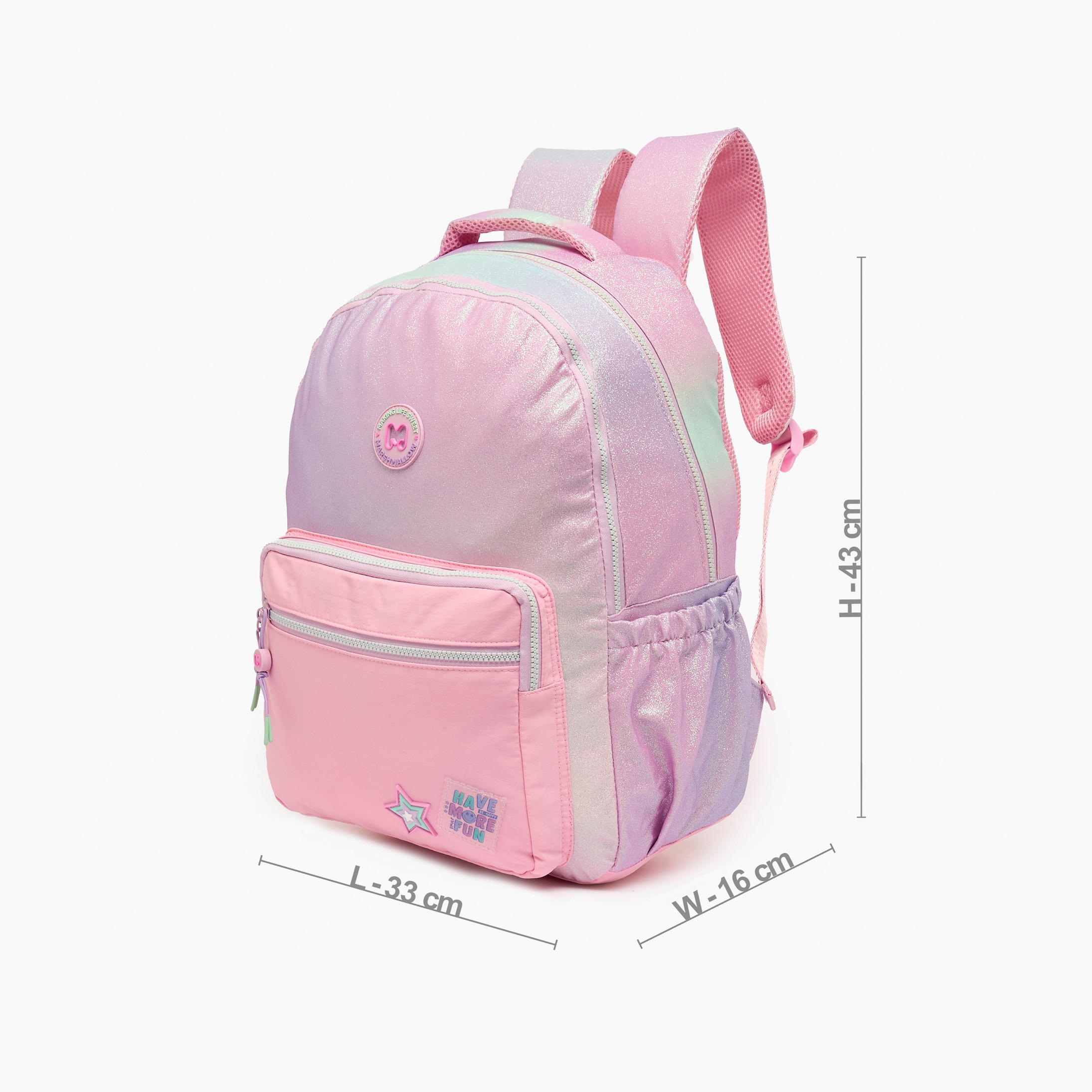 MARSHMALLOW Glittery Backpack for Girls 8-13 Years with Padded Shoulder Straps - 17 inches-school-bagsandbackpacks-backpacks-image-7