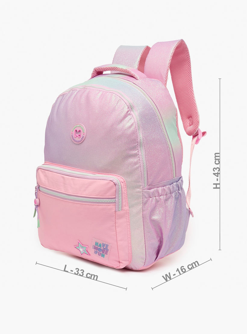 MARSHMALLOW Glittery Backpack for Girls 8-13 Years with Padded Shoulder Straps - 17 inches-school-bagsandbackpacks-backpacks-image-7