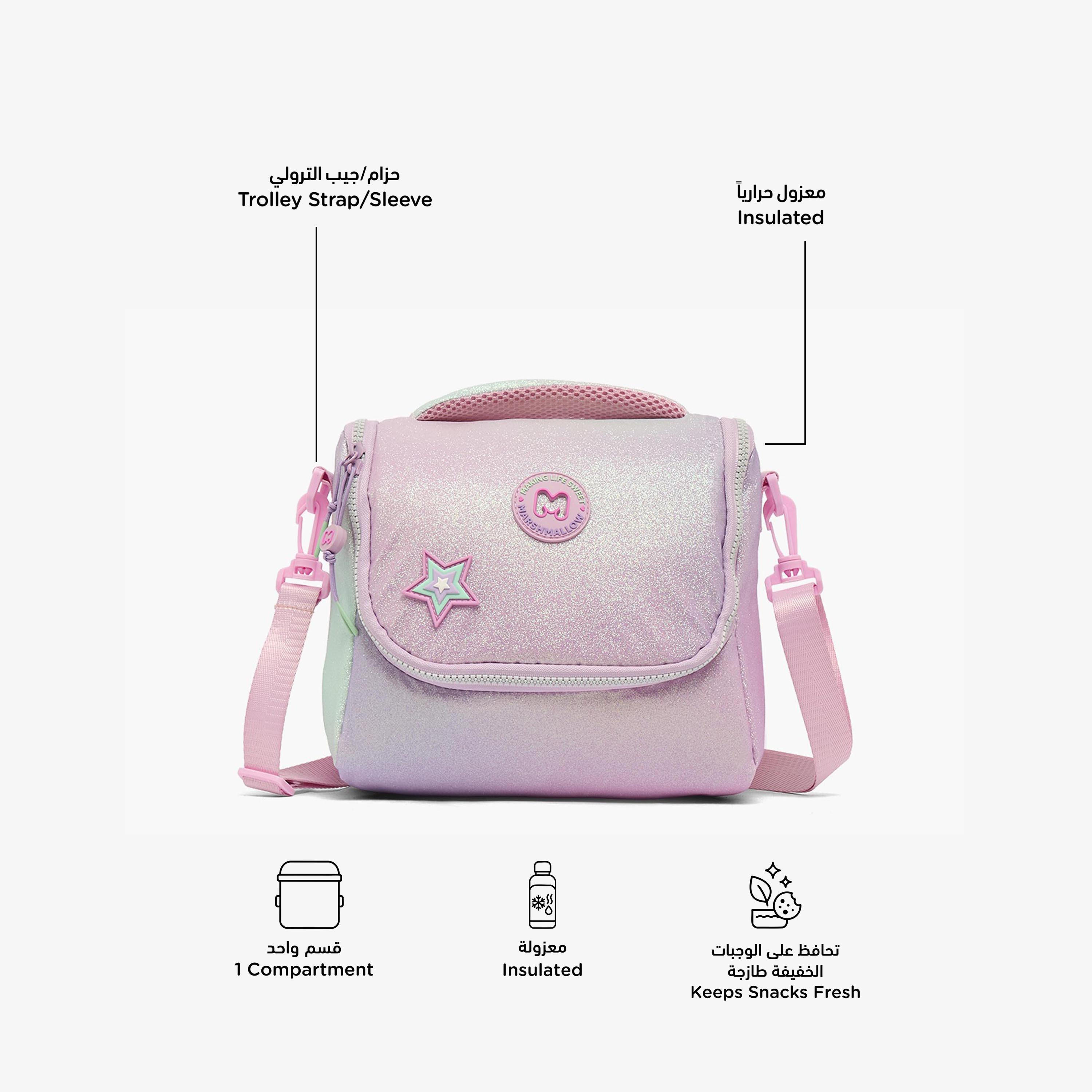 MARSHMALLOW Glittery Lunch Bag for Girls 8-13 Years with Detachable Strap-school-lunchessentials-lunchbags-image-2
