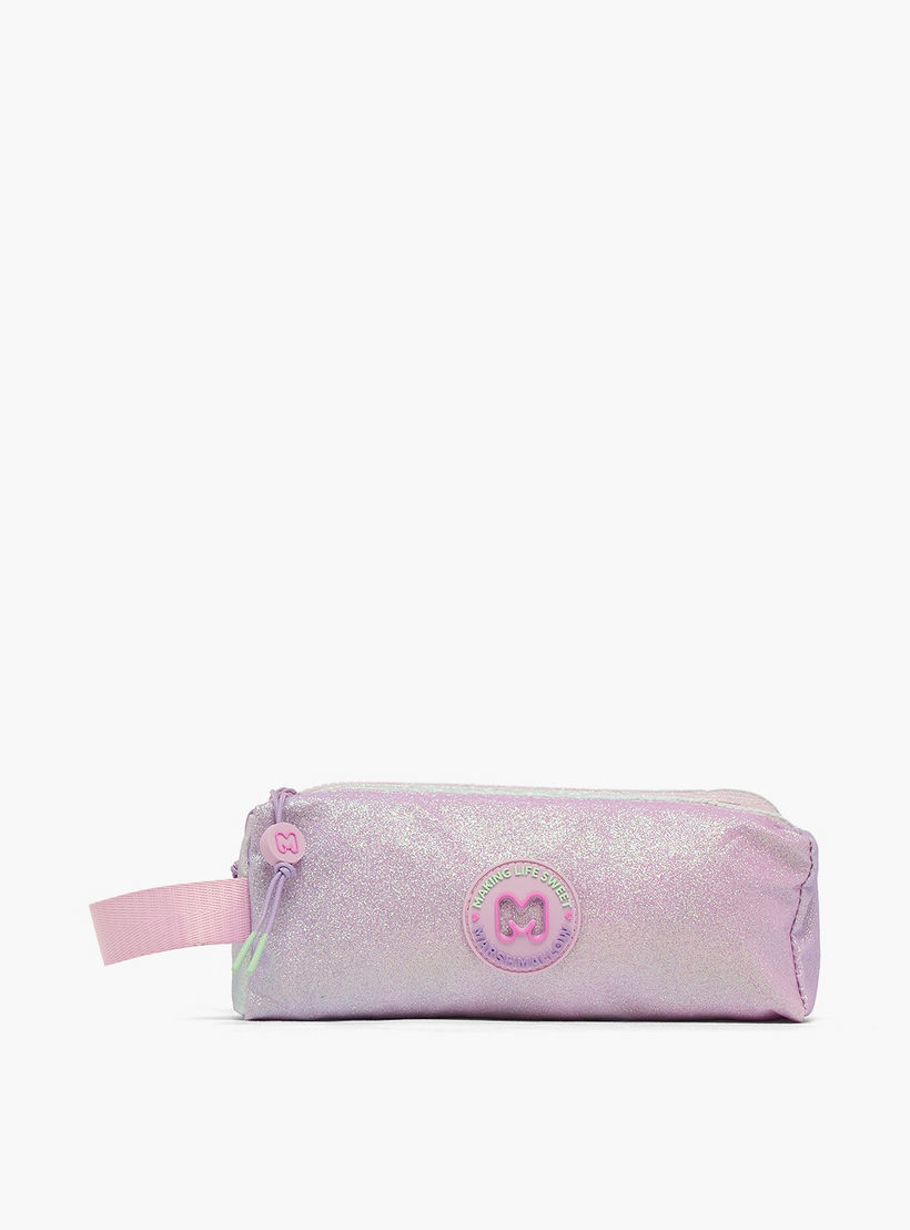 مقلمة بقسمين وتزيينات بالجليتر من مارشميلو-school-stationery-pencilcases-image-1
