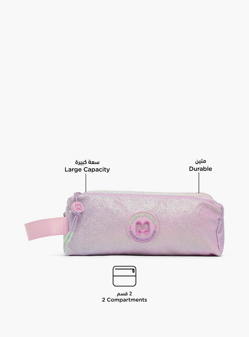 مقلمة بقسمين وتزيينات بالجليتر من مارشميلو-school-stationery-pencilcases-image-2