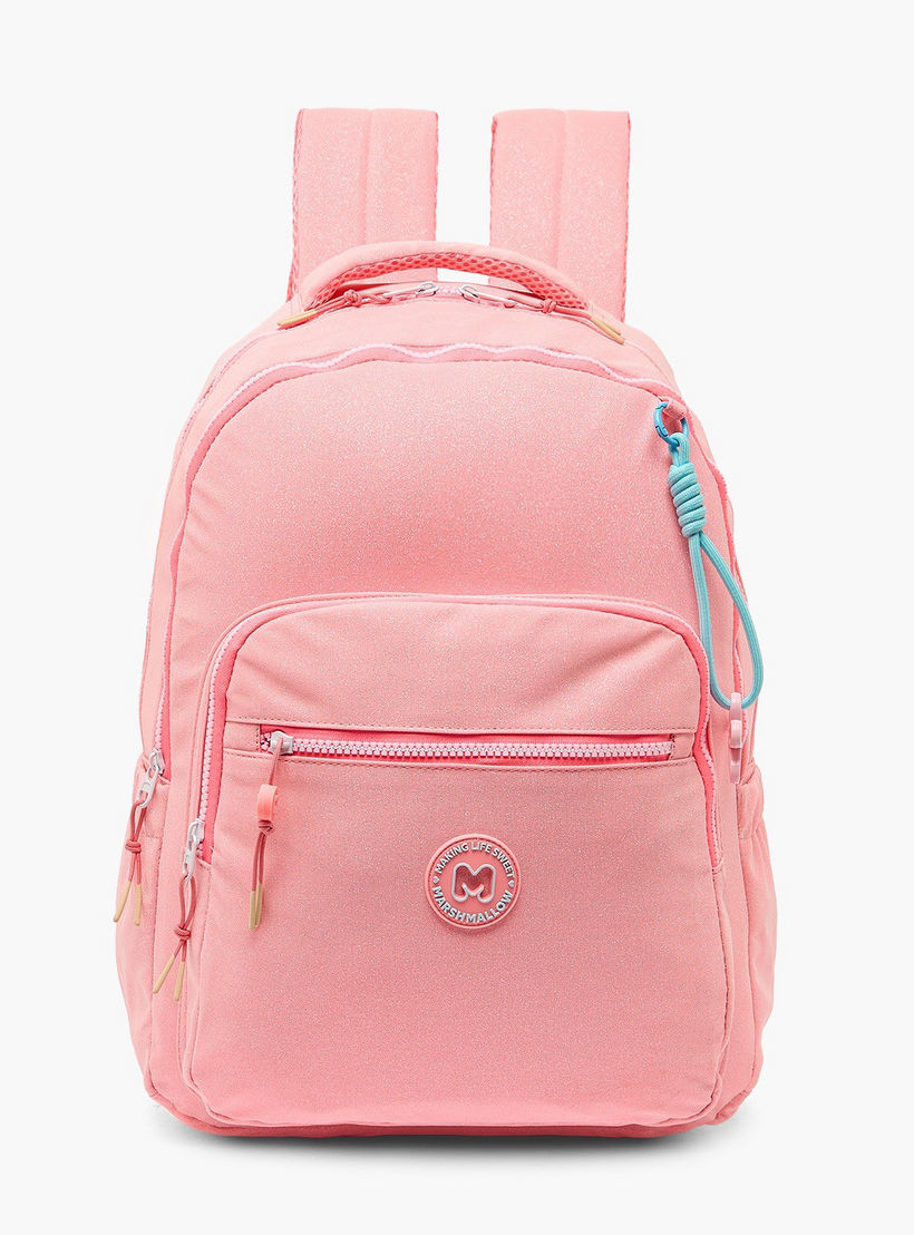 MARSHMALLOW Glittery Backpack for Girls 8-13 Years with Padded Shoulder Straps - 17 inches-school-bagsandbackpacks-backpacks-image-1
