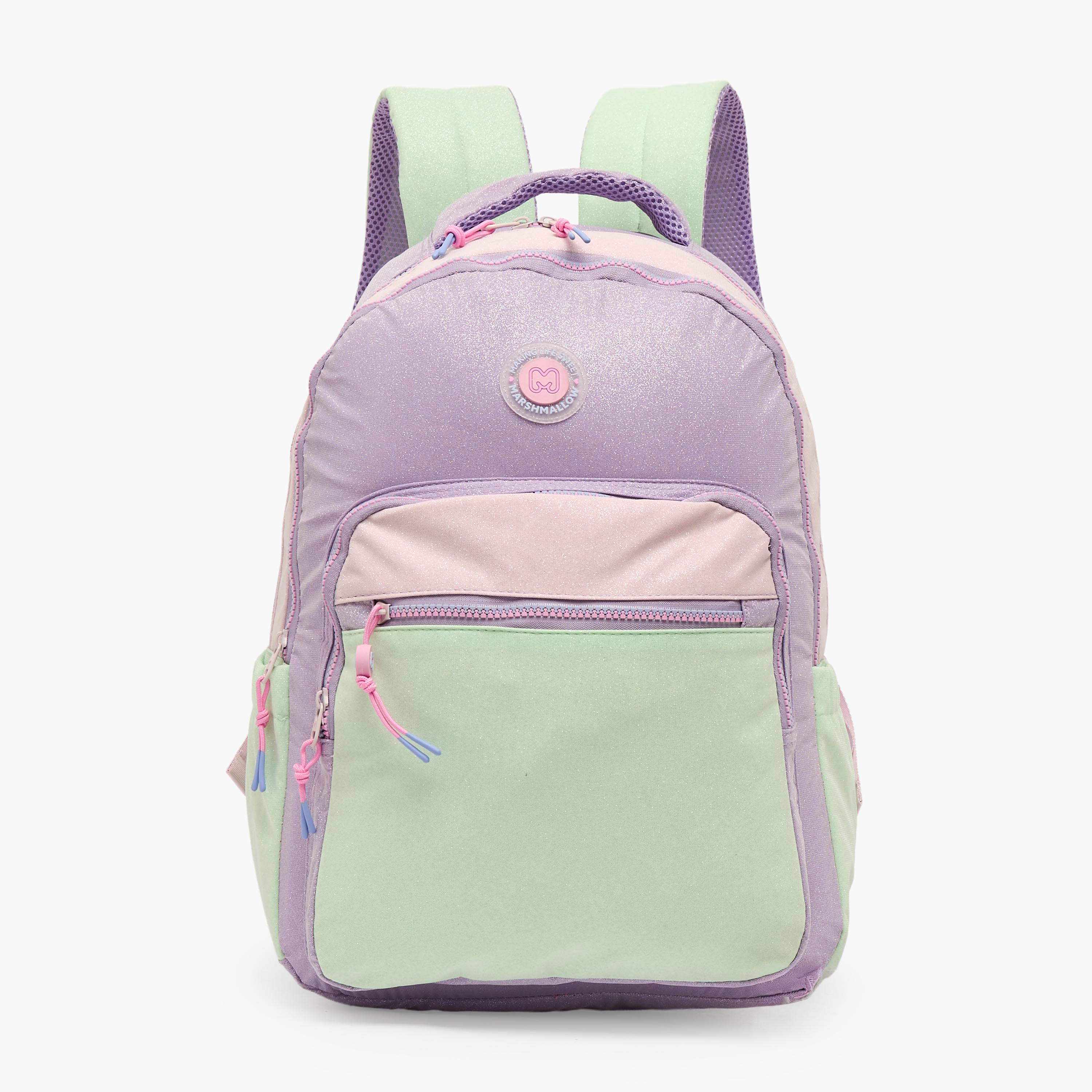 MARSHMALLOW Colourblock Backpack for Girls 8-13 Years with Padded Shoulder Straps - 17 inches-school-bagsandbackpacks-backpacks-image-1