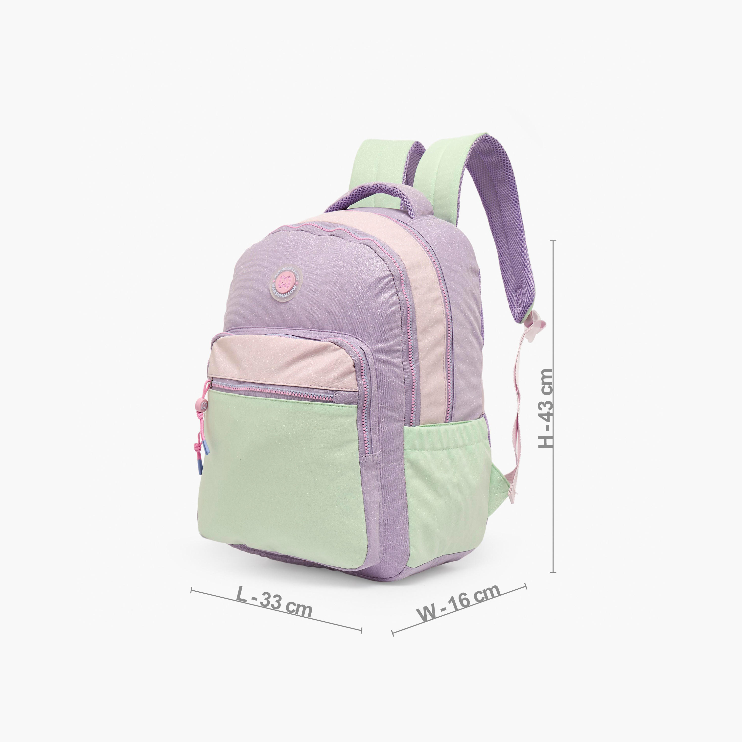 MARSHMALLOW Colourblock Backpack for Girls 8-13 Years with Padded Shoulder Straps - 17 inches-school-bagsandbackpacks-backpacks-image-7