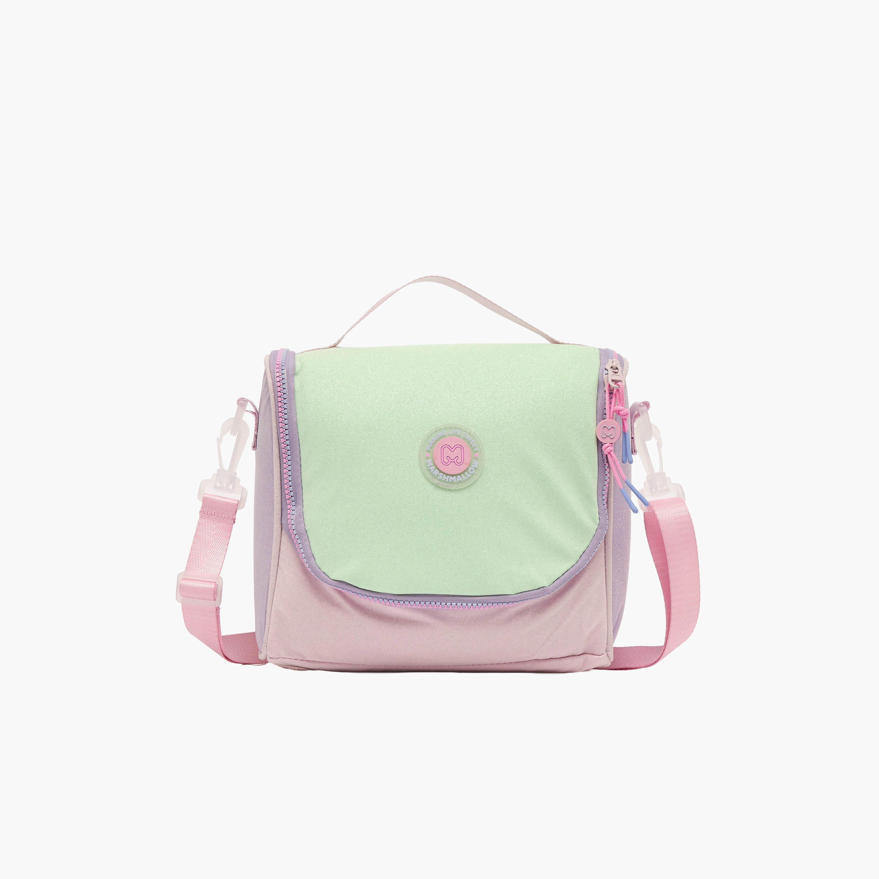 شنطة غداء بقوالب ملونة وحزام قابل للفصل للبنات 8-13 سنوات من مارشميلو-school-lunchessentials-lunchbags-image-1