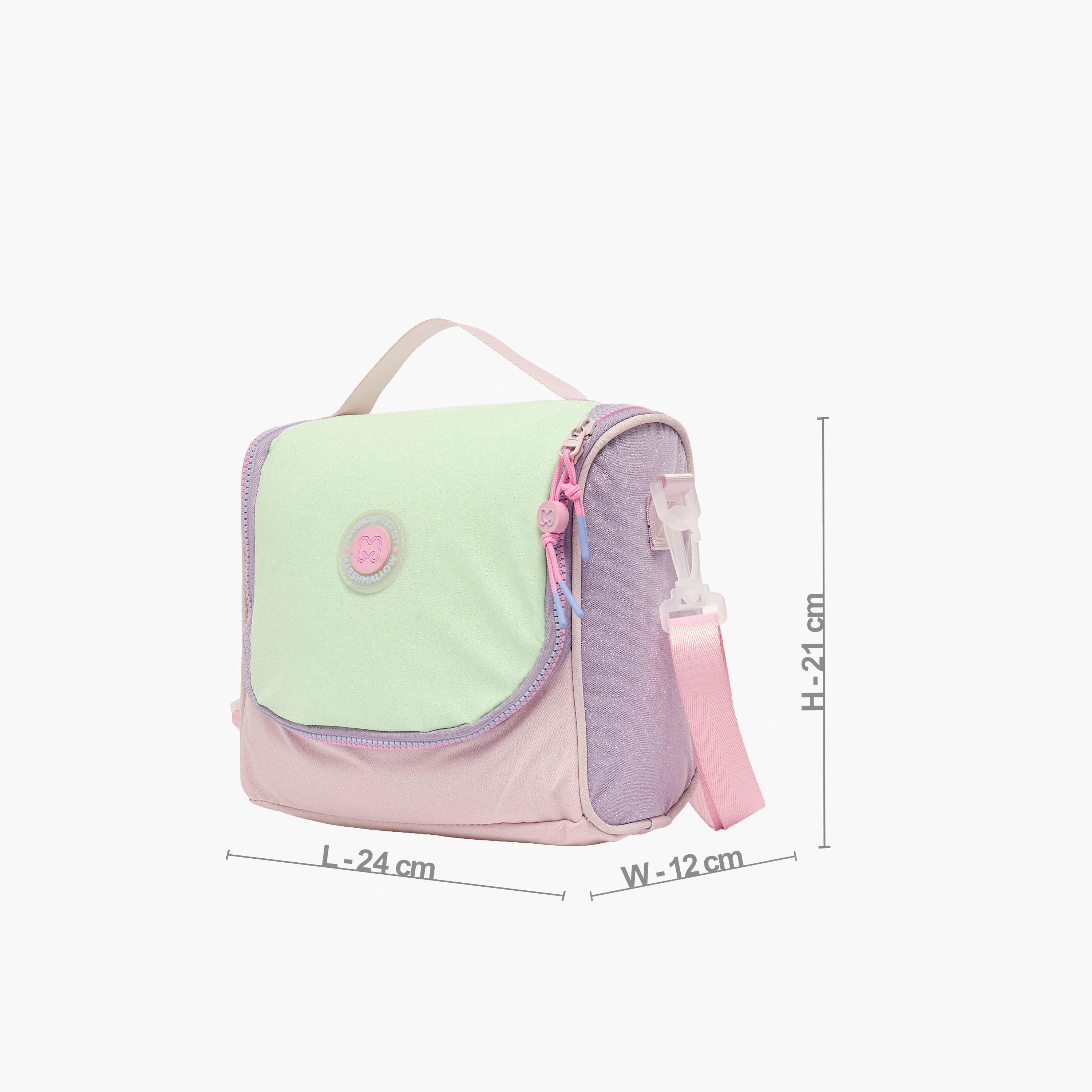 شنطة غداء بقوالب ملونة وحزام قابل للفصل للبنات 8-13 سنوات من مارشميلو-school-lunchessentials-lunchbags-image-6
