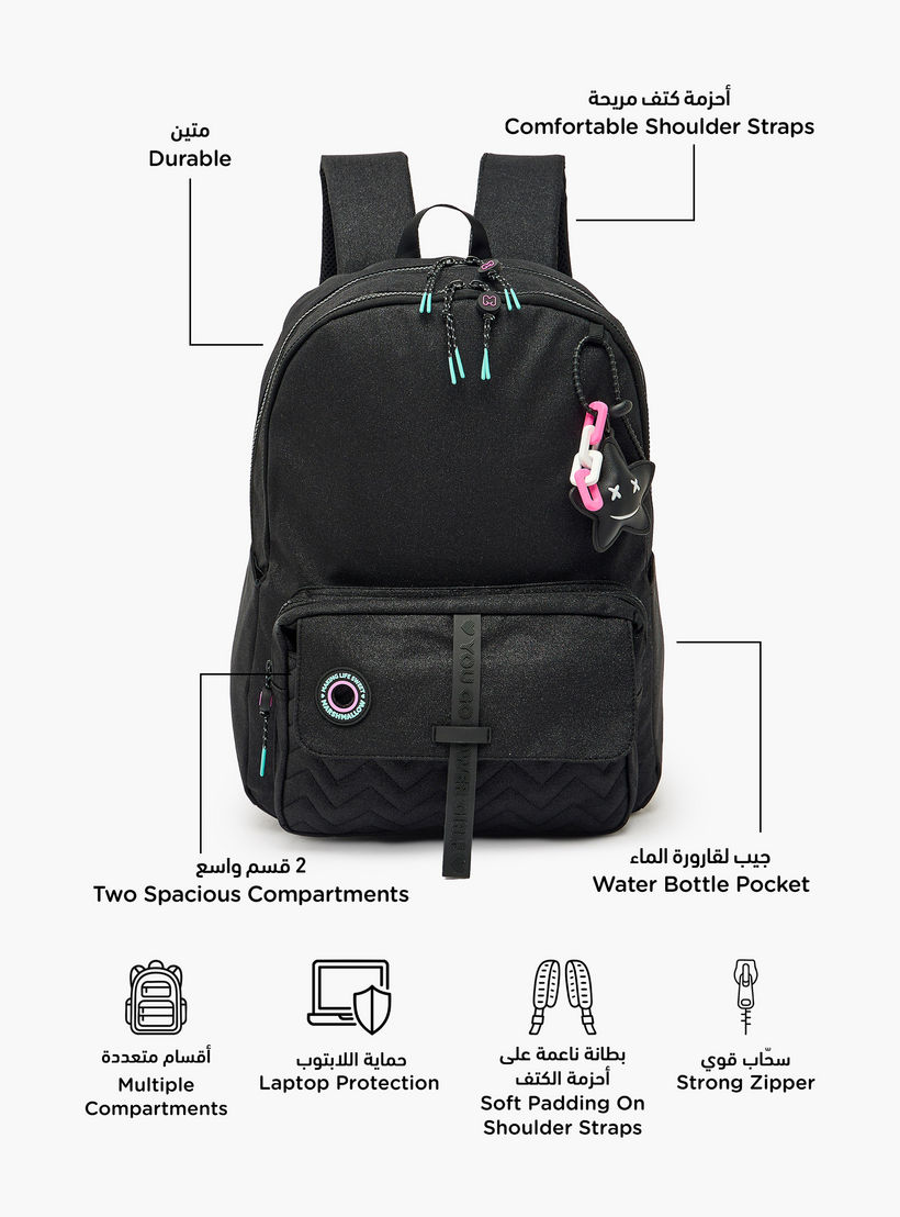 MARSHMALLOW Solid Backpack for Girls 8-13 Years with Padded Shoulder Straps - 16 inches-school-bagsandbackpacks-backpacks-image-2