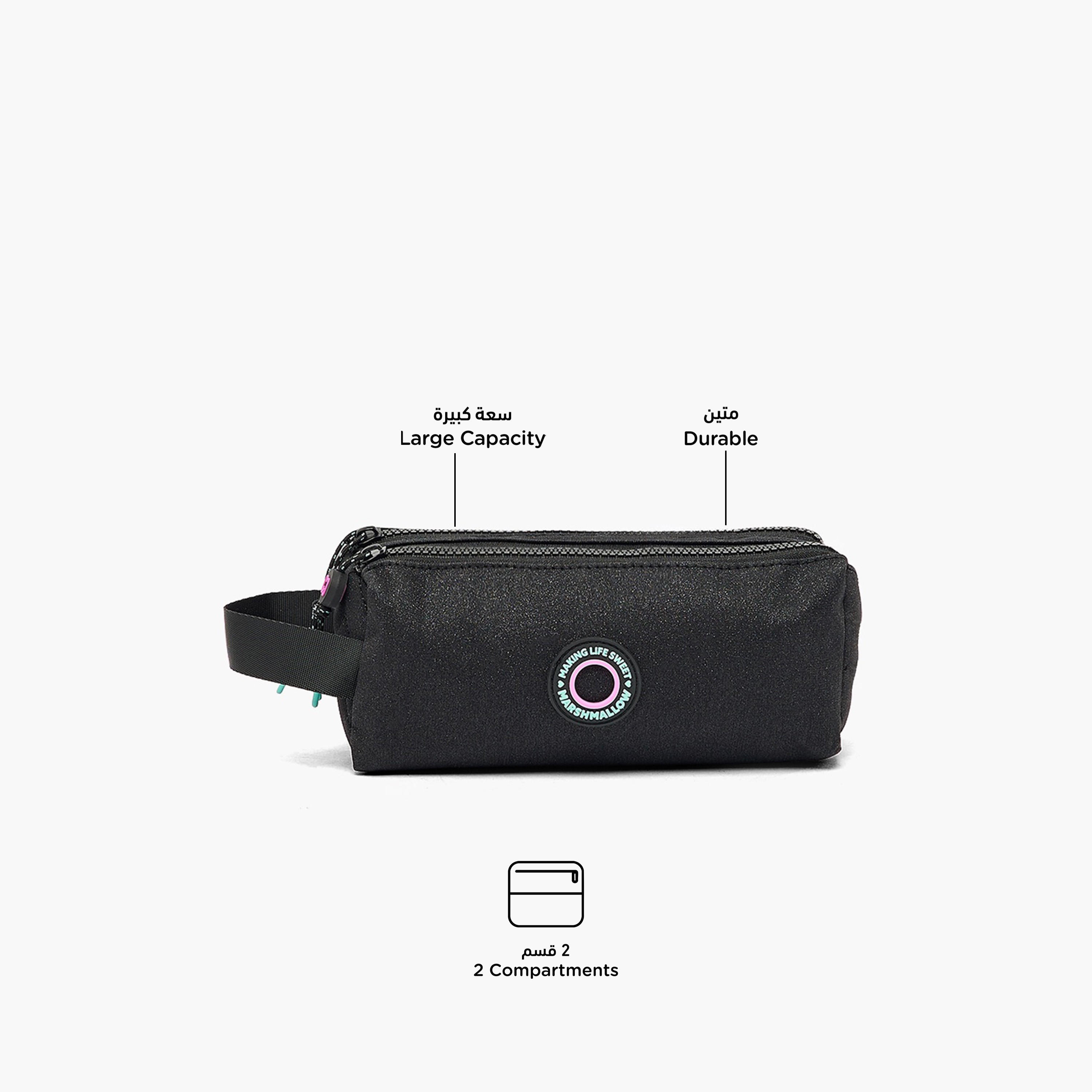 MARSHMALLOW Solid Pencil Pouch with 2 Compartments-school-stationery-pencilcases-image-2
