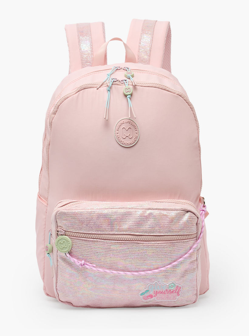 MARSHMALLOW Textured Backpack for Girls 8-13 Years with Padded Shoulder Straps - 17 inches-school-bagsandbackpacks-backpacks-image-1