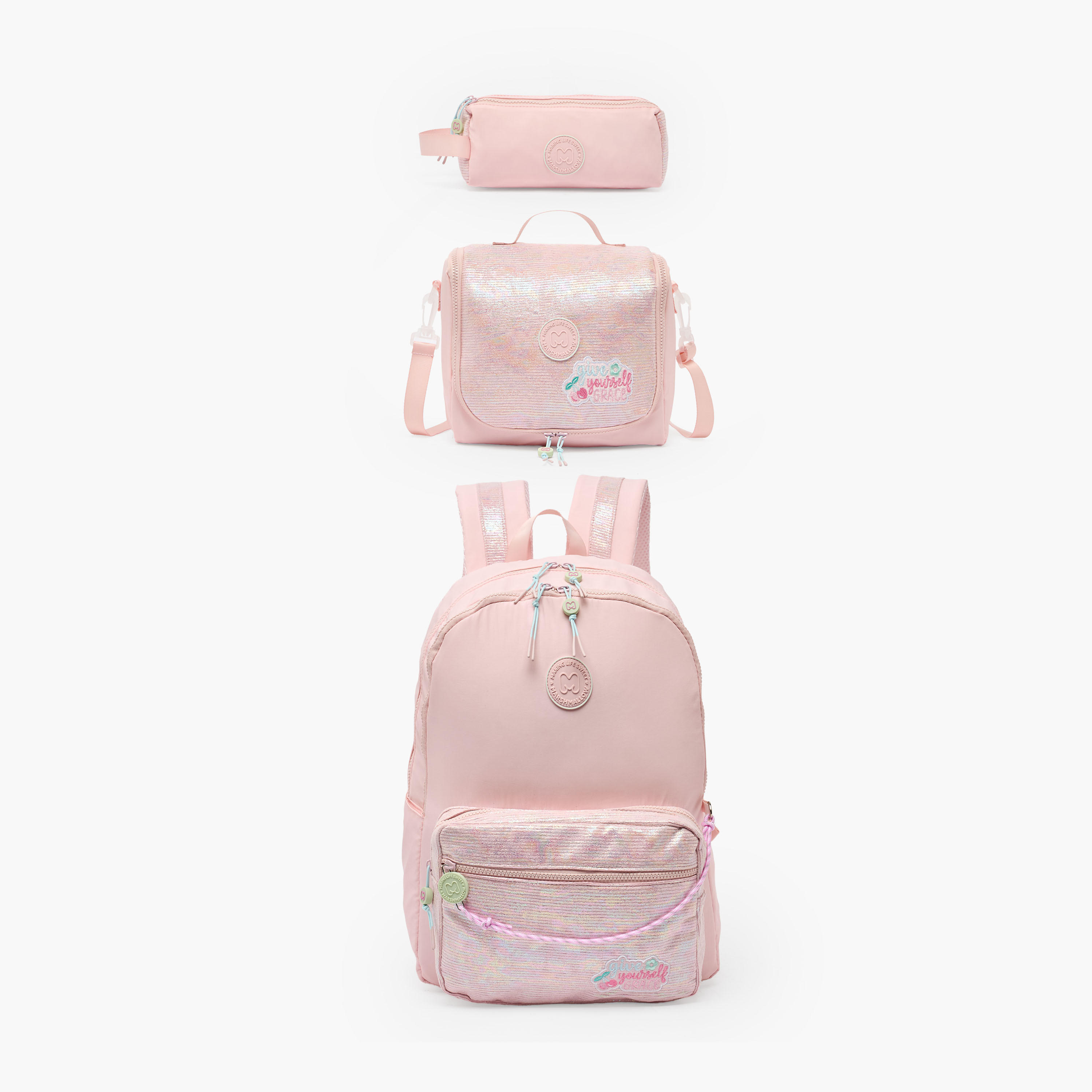 MARSHMALLOW Textured Backpack for Girls 8-13 Years with Padded Shoulder Straps - 17 inches-school-bagsandbackpacks-backpacks-image-10
