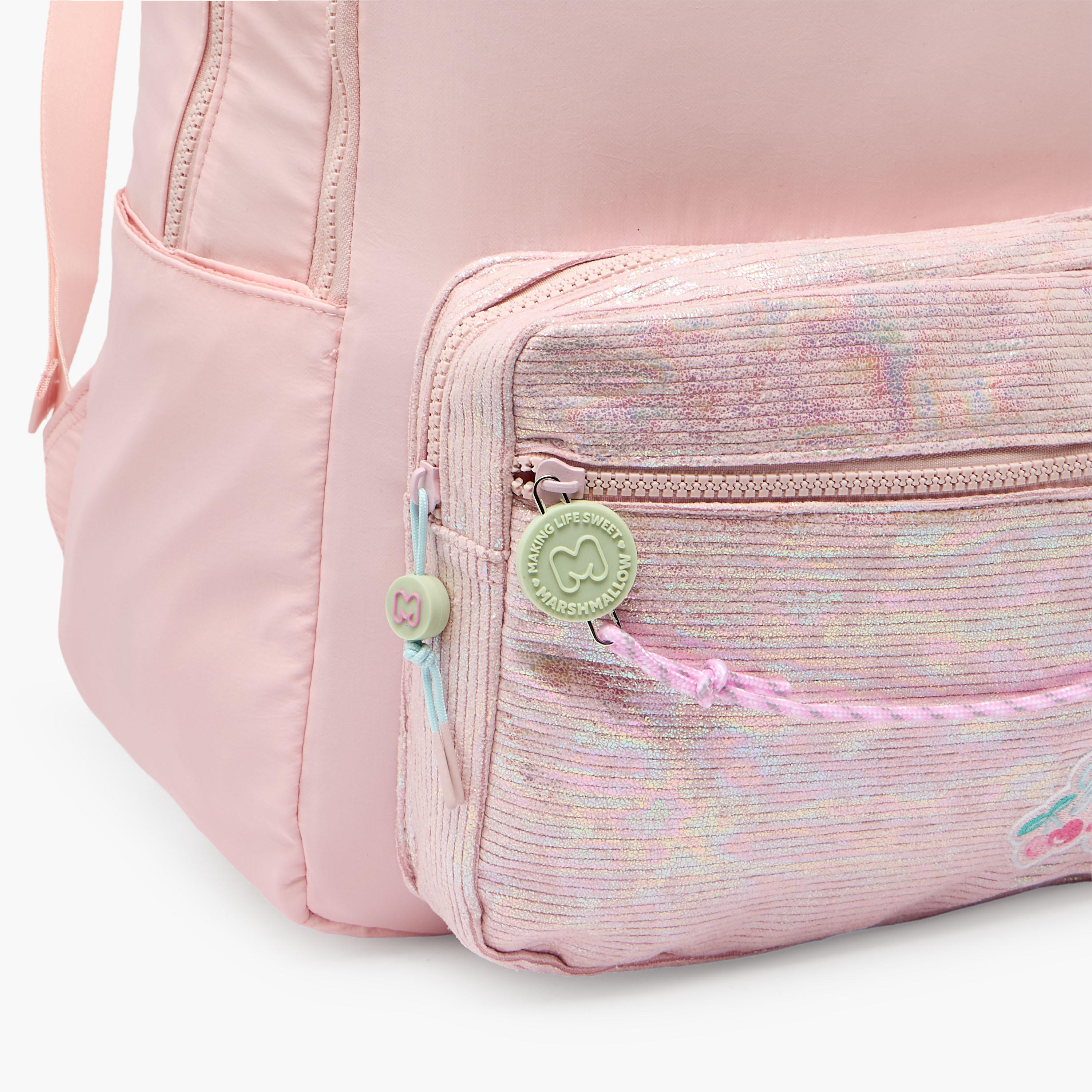 MARSHMALLOW Textured Backpack for Girls 8-13 Years with Padded Shoulder Straps - 17 inches-school-bagsandbackpacks-backpacks-image-4
