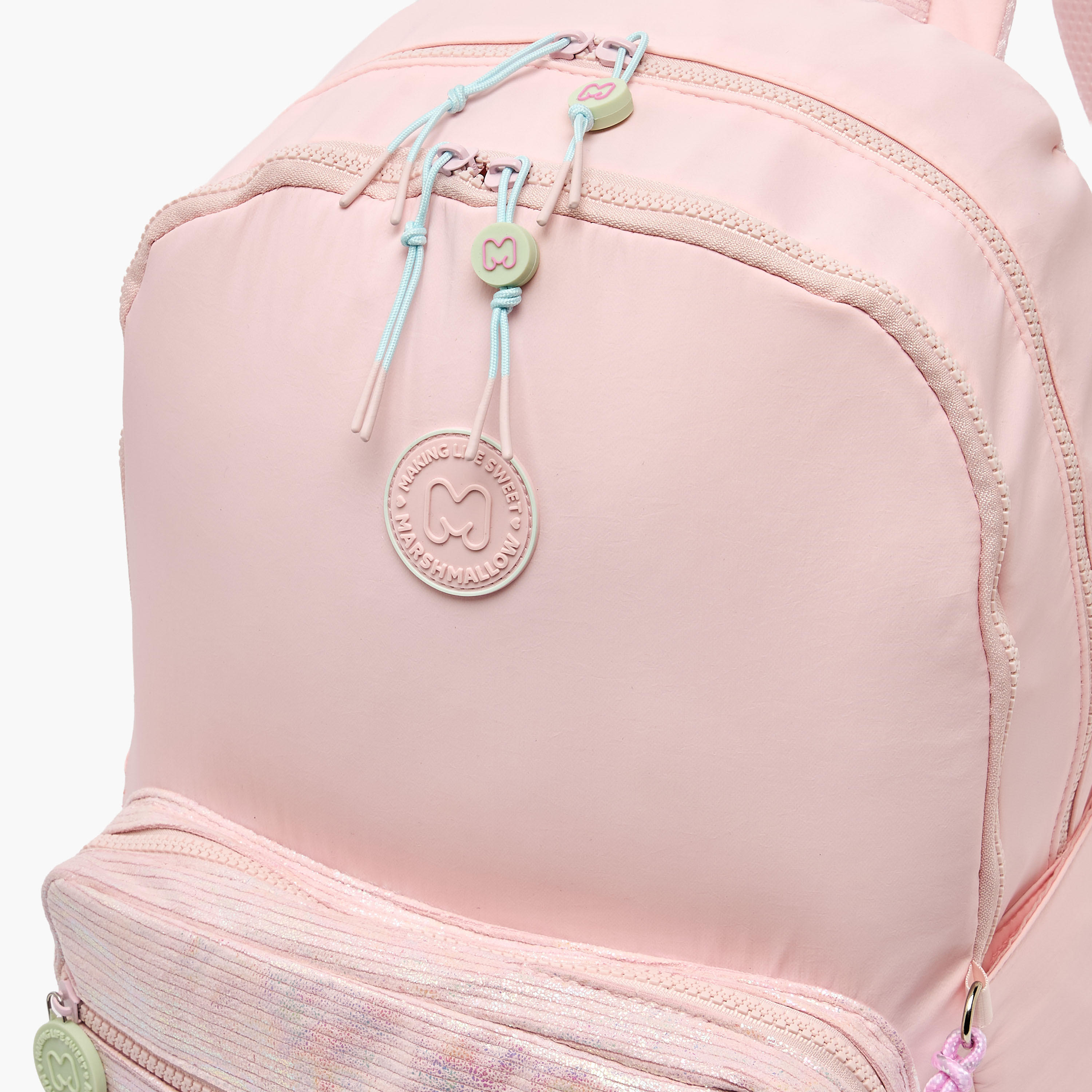 MARSHMALLOW Textured Backpack for Girls 8-13 Years with Padded Shoulder Straps - 17 inches-school-bagsandbackpacks-backpacks-image-5