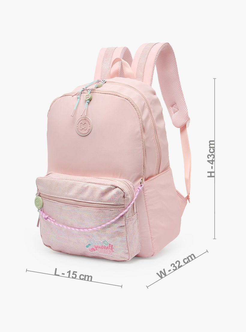 MARSHMALLOW Textured Backpack for Girls 8-13 Years with Padded Shoulder Straps - 17 inches-school-bagsandbackpacks-backpacks-image-7