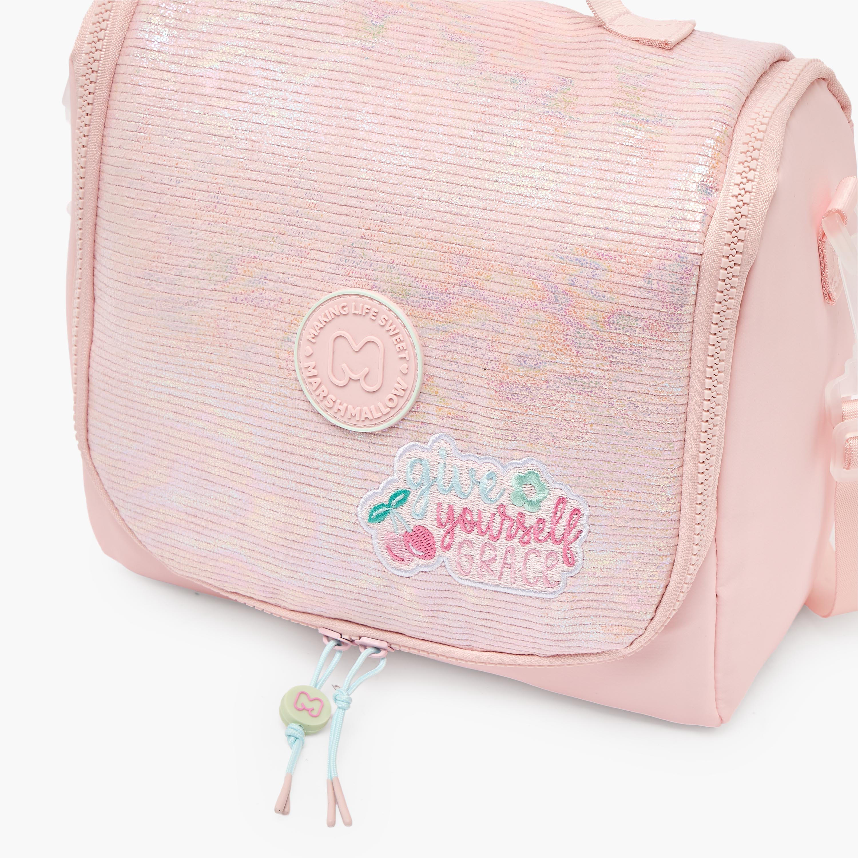 MARSHMALLOW Sequin Texture Lunch Bag for Girls 8-13 Years with Detachable Strap-school-lunchessentials-lunchbags-image-3