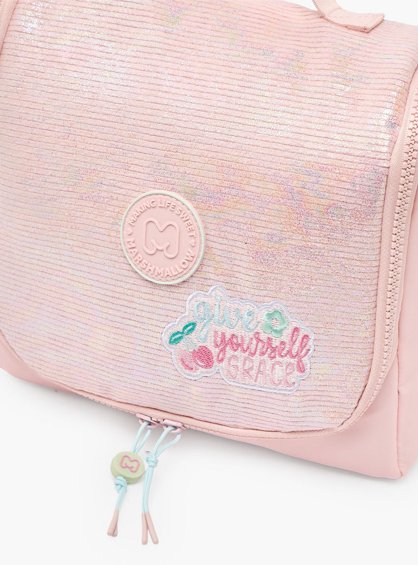 MARSHMALLOW Sequin Texture Lunch Bag for Girls 8-13 Years with Detachable Strap-school-lunchessentials-lunchbags-image-3