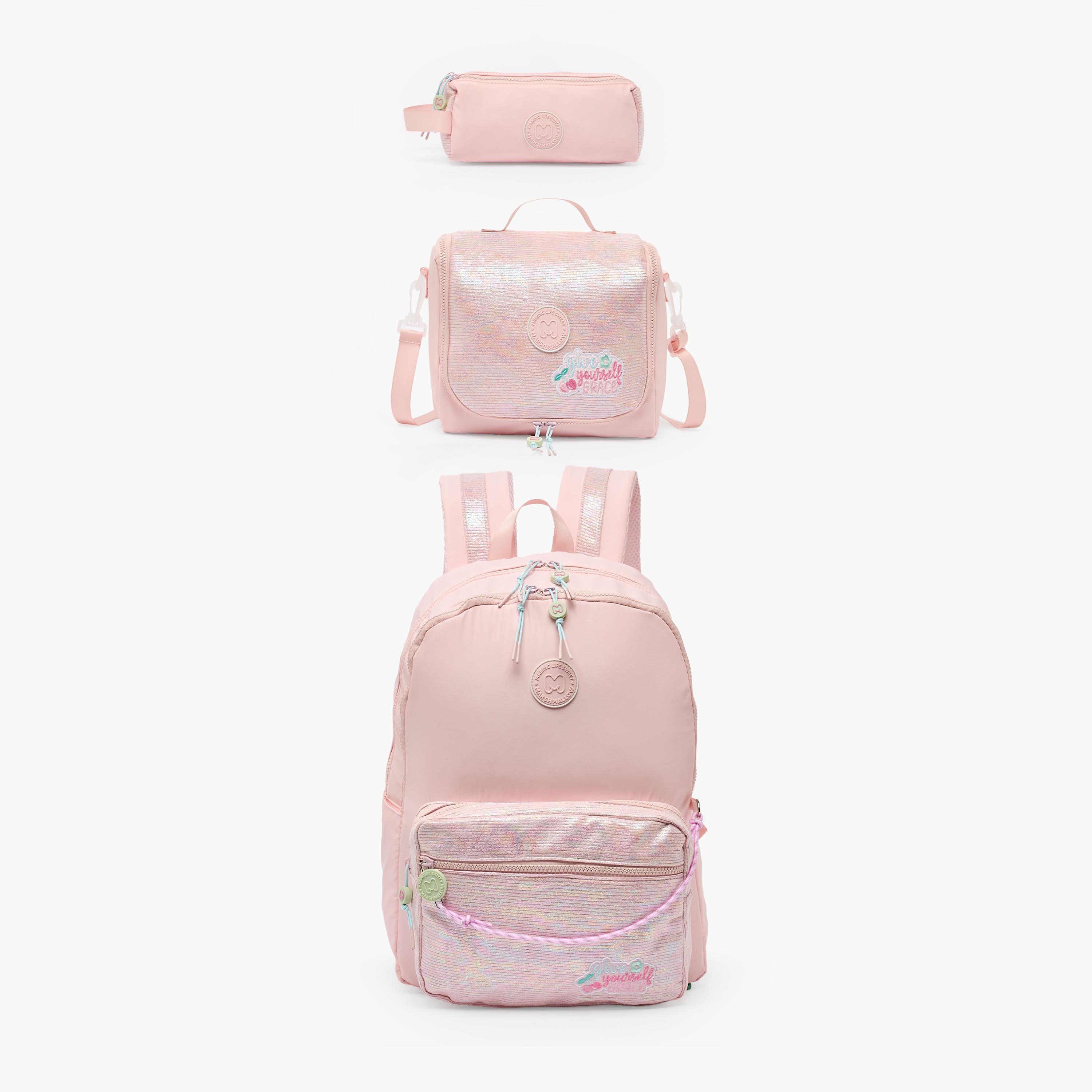 MARSHMALLOW Sequin Texture Lunch Bag for Girls 8-13 Years with Detachable Strap-school-lunchessentials-lunchbags-image-8