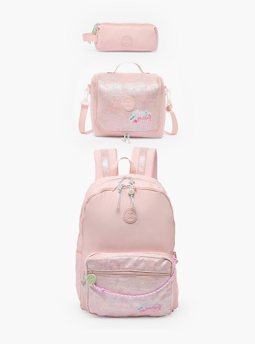 MARSHMALLOW Sequin Texture Lunch Bag for Girls 8-13 Years with Detachable Strap-school-lunchessentials-lunchbags-image-8