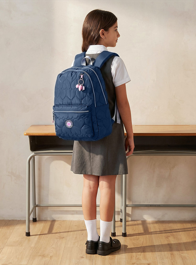 MARSHMALLOW Quilted Backpack for Girls 8-13 Years with Padded Shoulder Straps - 17 inches-school-bagsandbackpacks-backpacks-image-3