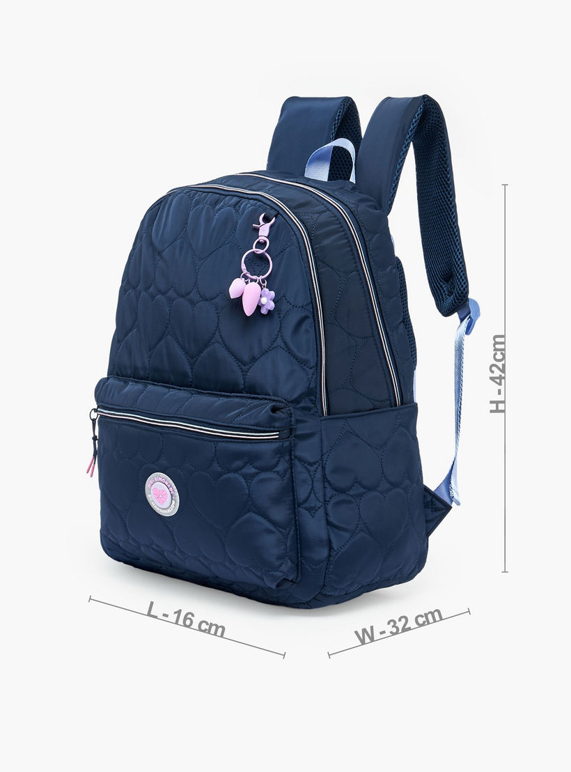 MARSHMALLOW Quilted Backpack for Girls 8-13 Years with Padded Shoulder Straps - 17 inches-school-bagsandbackpacks-backpacks-image-7
