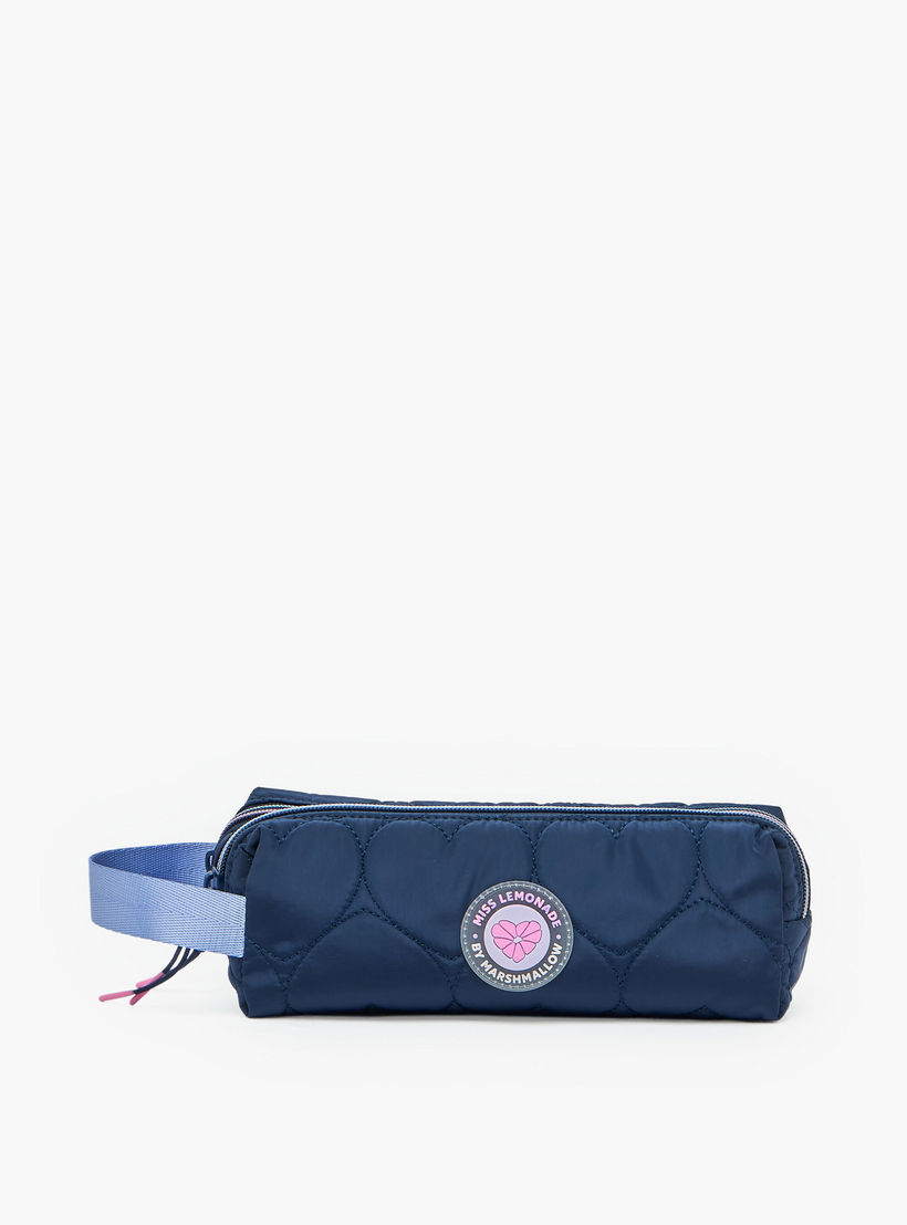 مقلمة مبطنة سادة بقسمين من مارشميلو-school-stationery-pencilcases-image-1