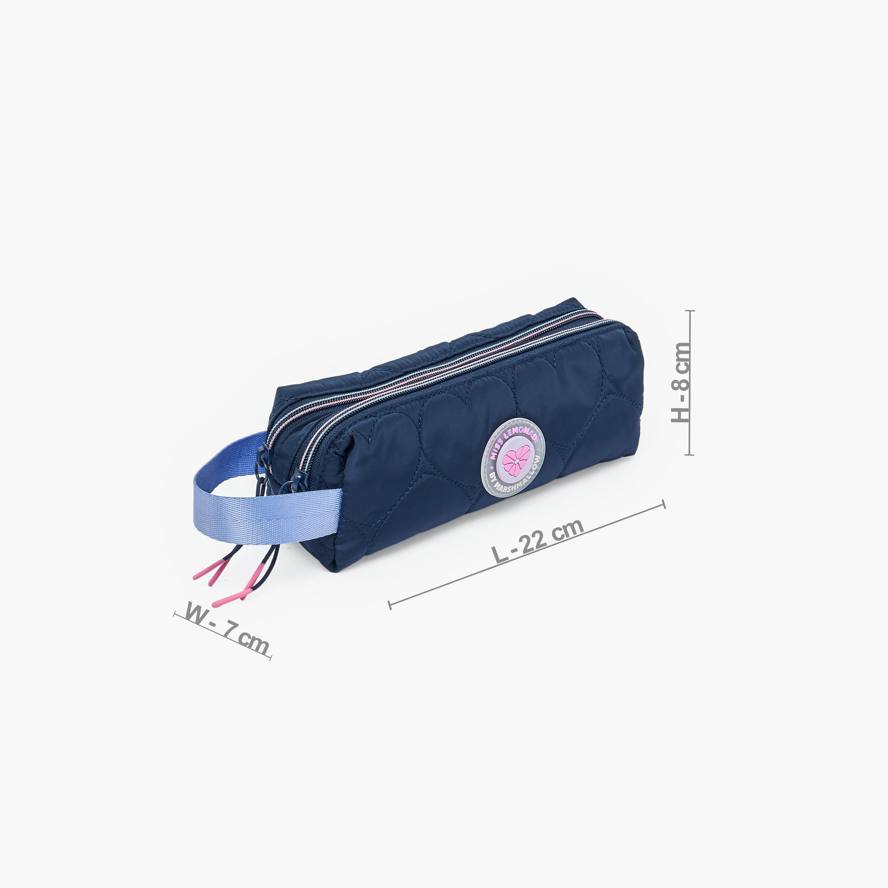 مقلمة مبطنة سادة بقسمين من مارشميلو-school-stationery-pencilcases-image-3