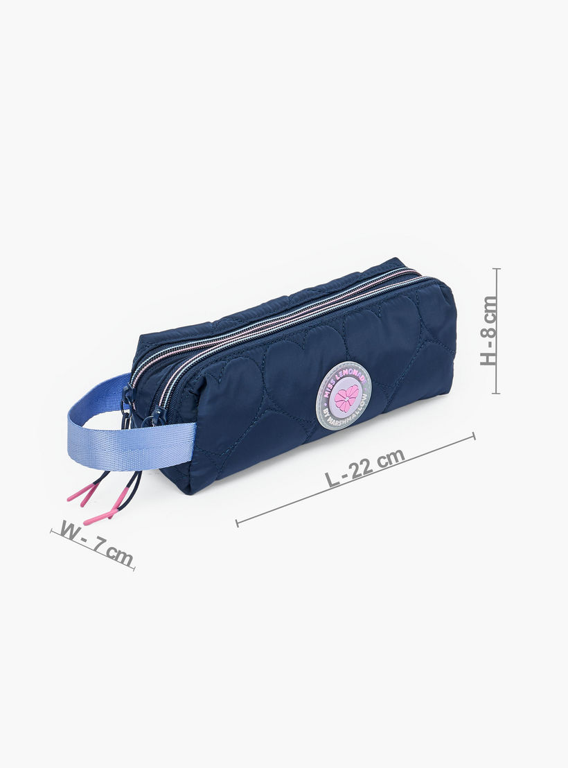 مقلمة مبطنة سادة بقسمين من مارشميلو-school-stationery-pencilcases-image-3