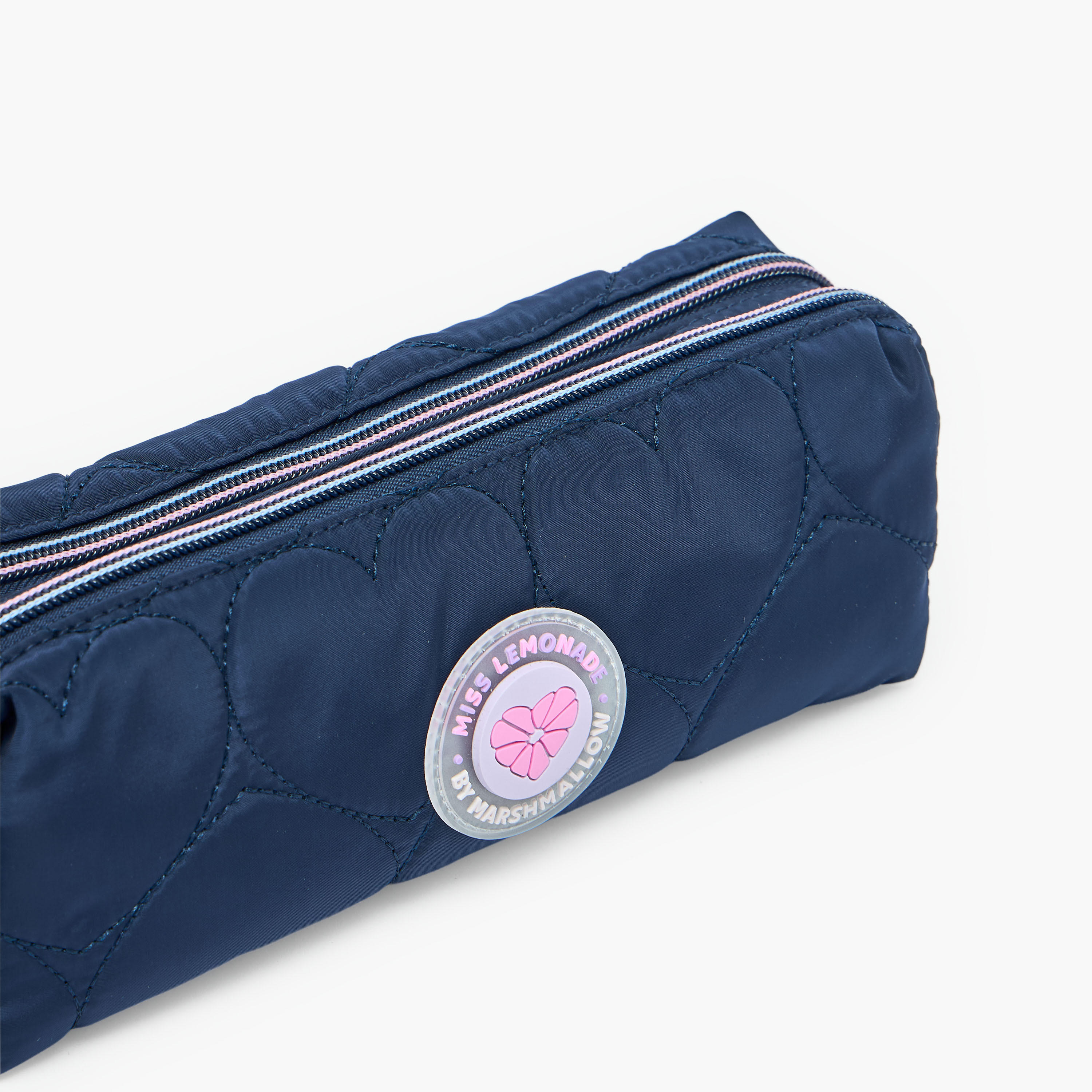 مقلمة مبطنة سادة بقسمين من مارشميلو-school-stationery-pencilcases-image-6