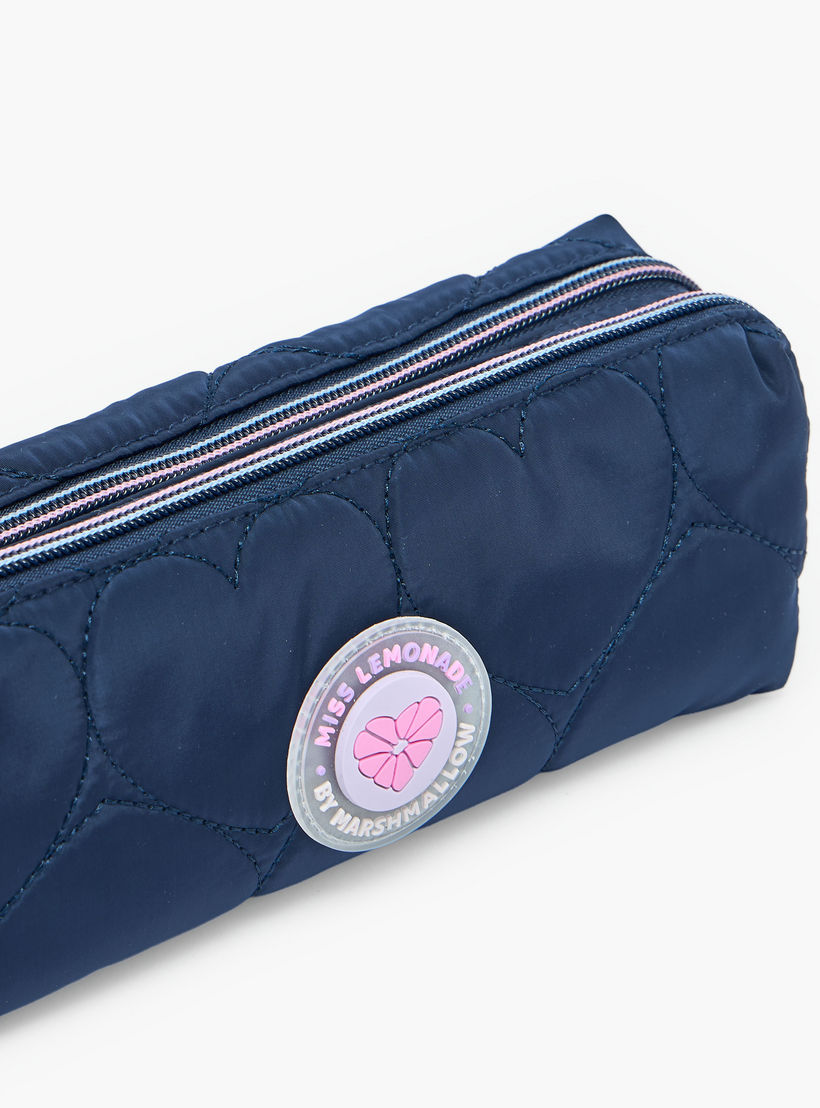 مقلمة مبطنة سادة بقسمين من مارشميلو-school-stationery-pencilcases-image-6