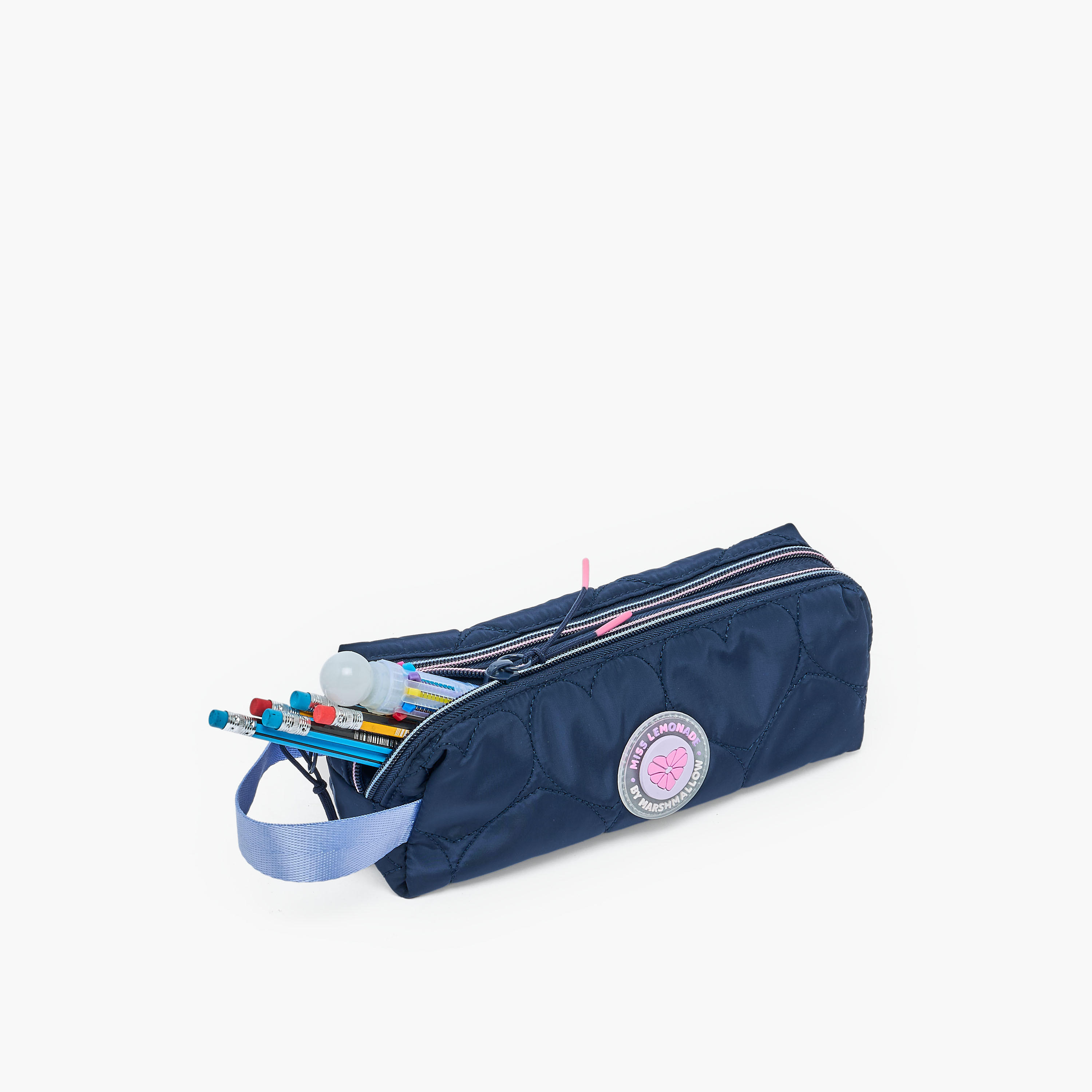 مقلمة مبطنة سادة بقسمين من مارشميلو-school-stationery-pencilcases-image-7