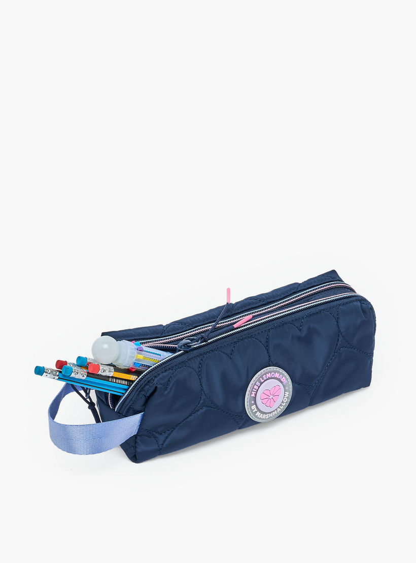 مقلمة مبطنة سادة بقسمين من مارشميلو-school-stationery-pencilcases-image-7