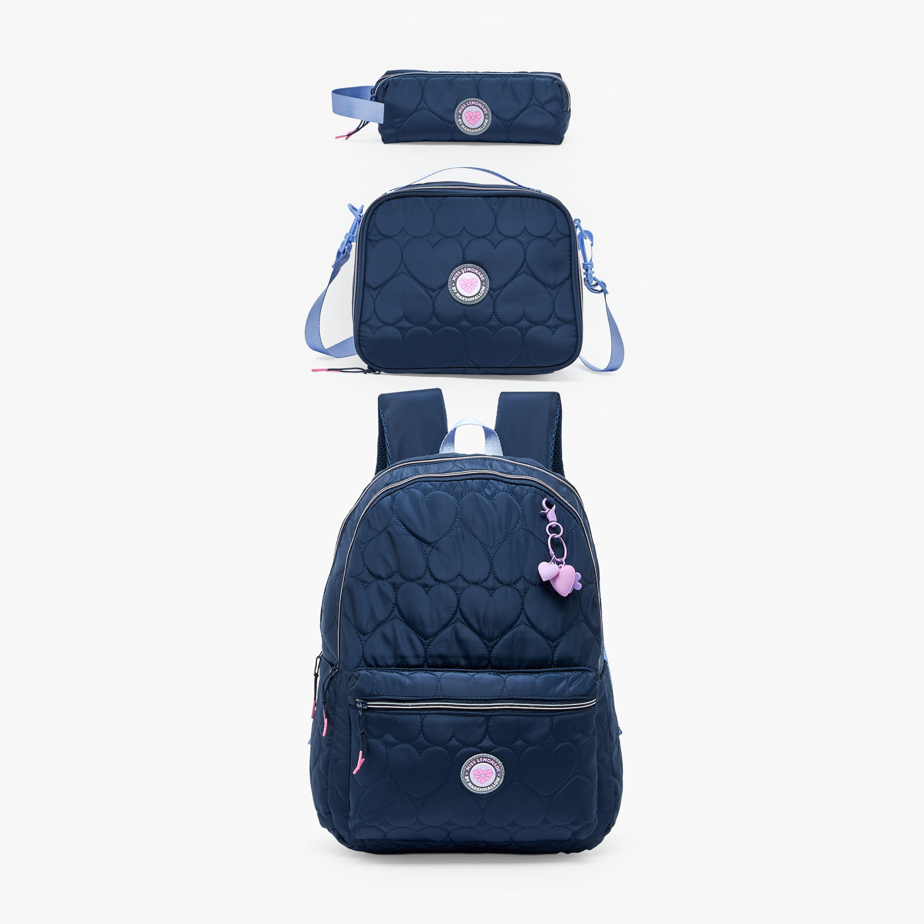 مقلمة مبطنة سادة بقسمين من مارشميلو-school-stationery-pencilcases-image-8