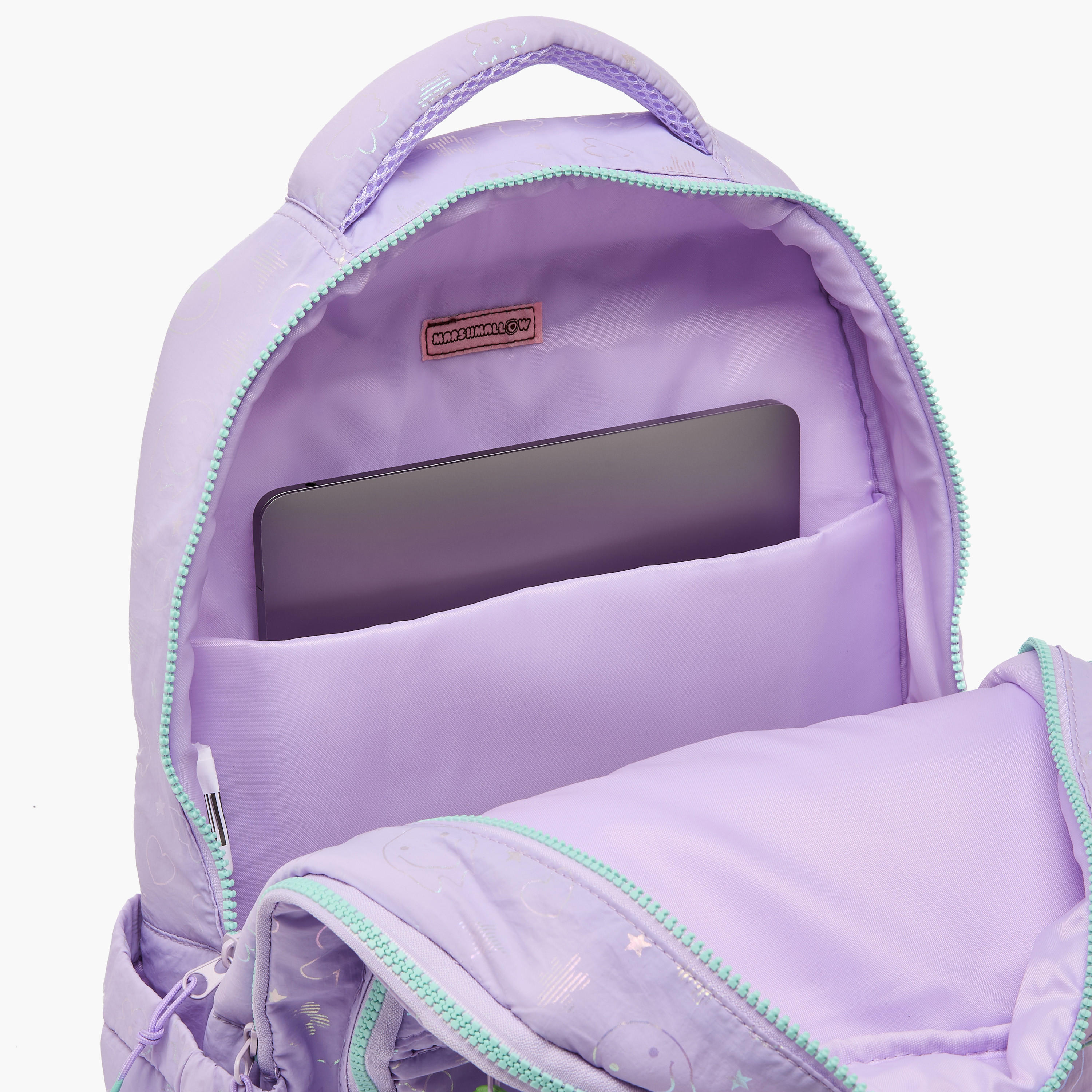 MARSHMALLOW Smiley Print Backpack for Girls 8-12 Years with Adjustable Straps - 17 inches-school-bagsandbackpacks-backpacks-image-4