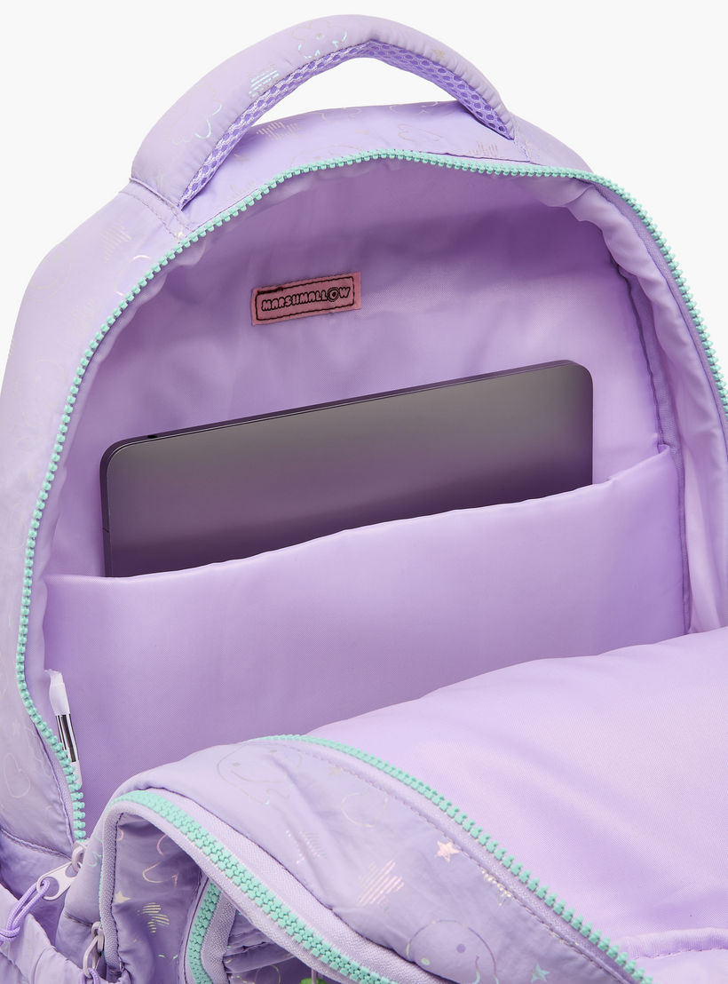 MARSHMALLOW Smiley Print Backpack for Girls 8-12 Years with Adjustable Straps - 17 inches-school-bagsandbackpacks-backpacks-image-4