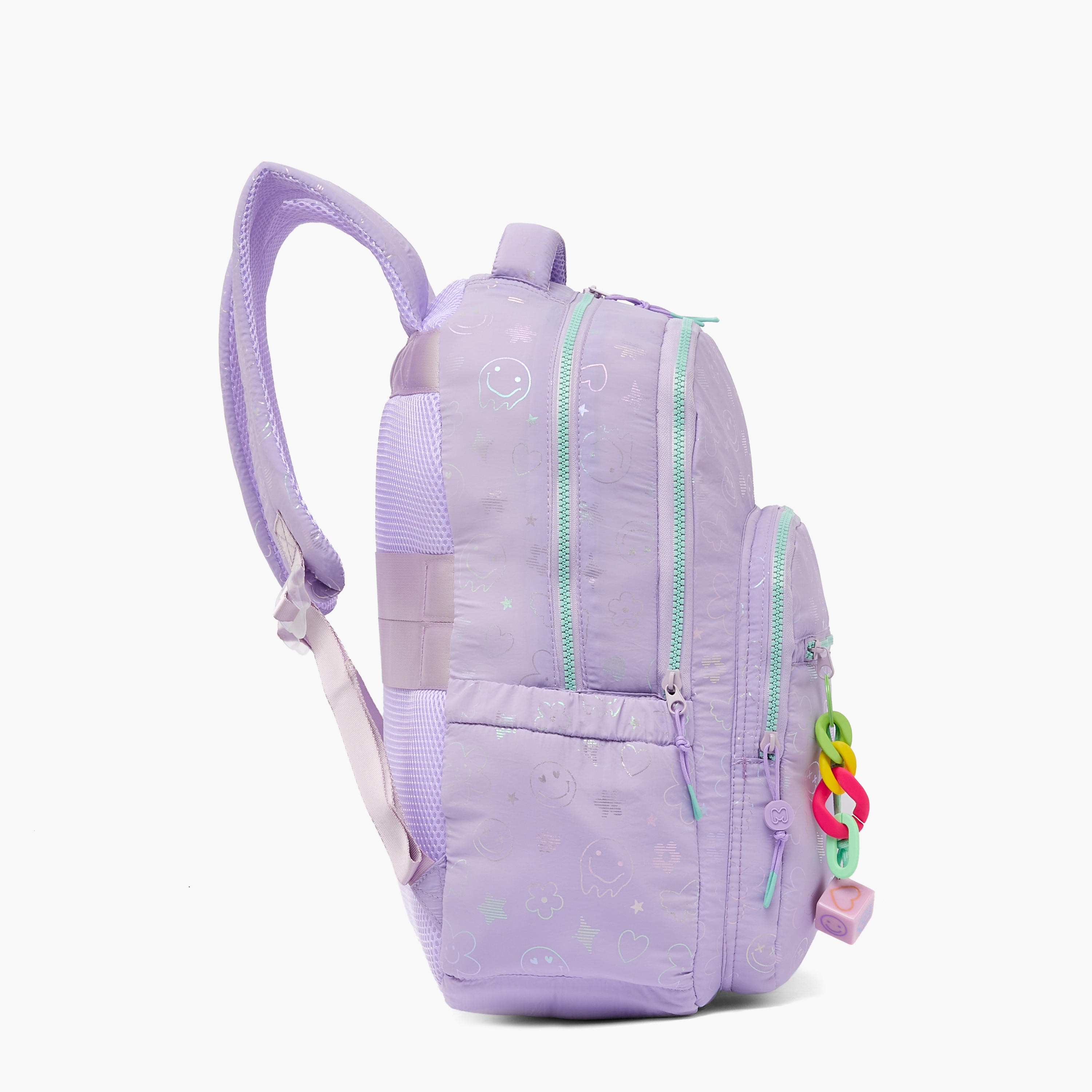MARSHMALLOW Smiley Print Backpack for Girls 8-12 Years with Adjustable Straps - 17 inches-school-bagsandbackpacks-backpacks-image-6