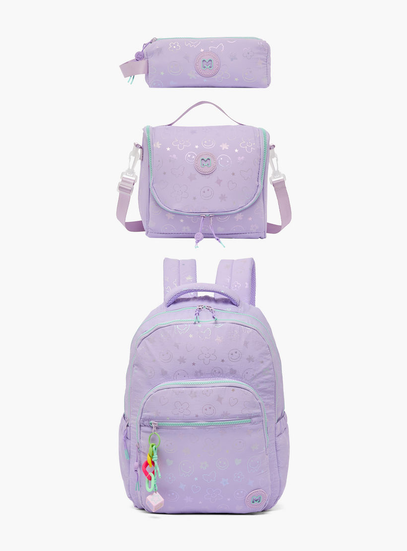 MARSHMALLOW Smiley Print Backpack for Girls 8-12 Years with Adjustable Straps - 17 inches-school-bagsandbackpacks-backpacks-image-8
