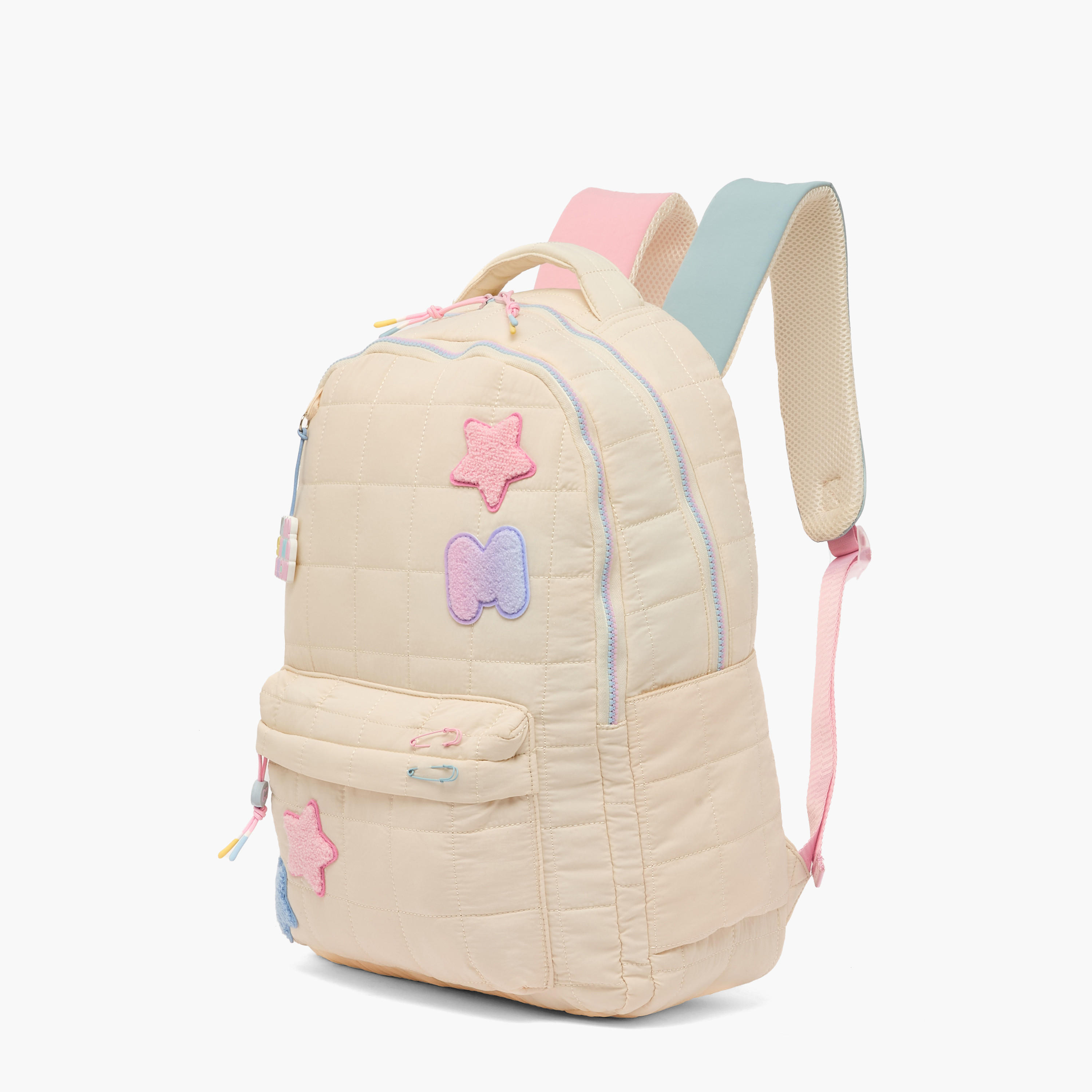 MARSHMALLOW Star Applique Backpack for Girls 8-12 Years with Adjustable Straps - 17 inches-school-bagsandbackpacks-backpacks-image-5
