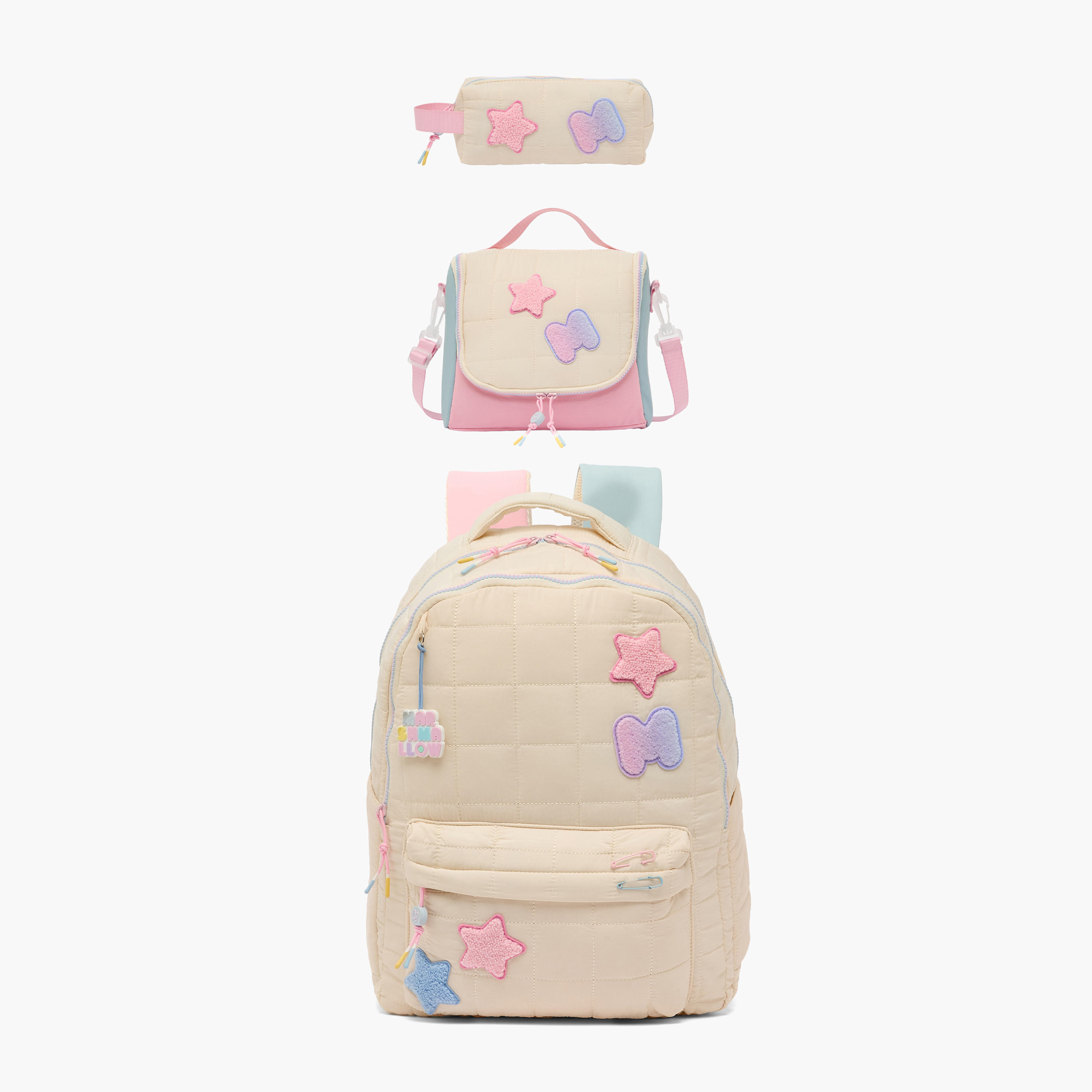 MARSHMALLOW Star Applique Backpack for Girls 8-12 Years with Adjustable Straps - 17 inches-school-bagsandbackpacks-backpacks-image-8