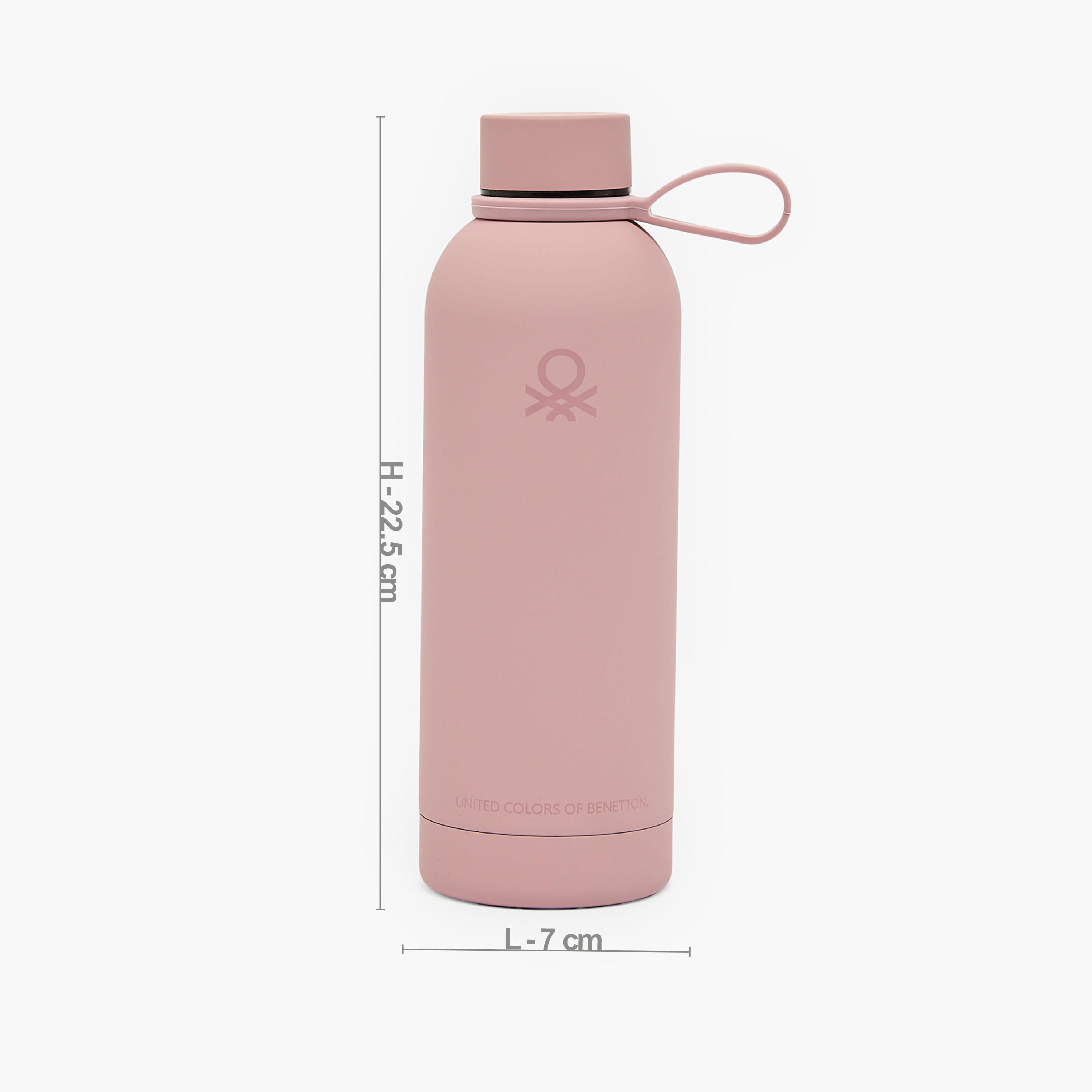 United Colors of Benetton Solid Stainless Steel Water Bottle with Wide Mouth and Carry Loop - 500 ml-school-waterbottles-image-4
