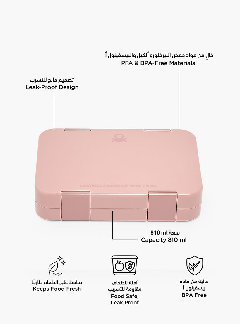 United Colors of Benetton Solid Lunch Box for Girls with Clip Lock Lid - 810 ml-school-lunchessentials-lunchboxes-image-2