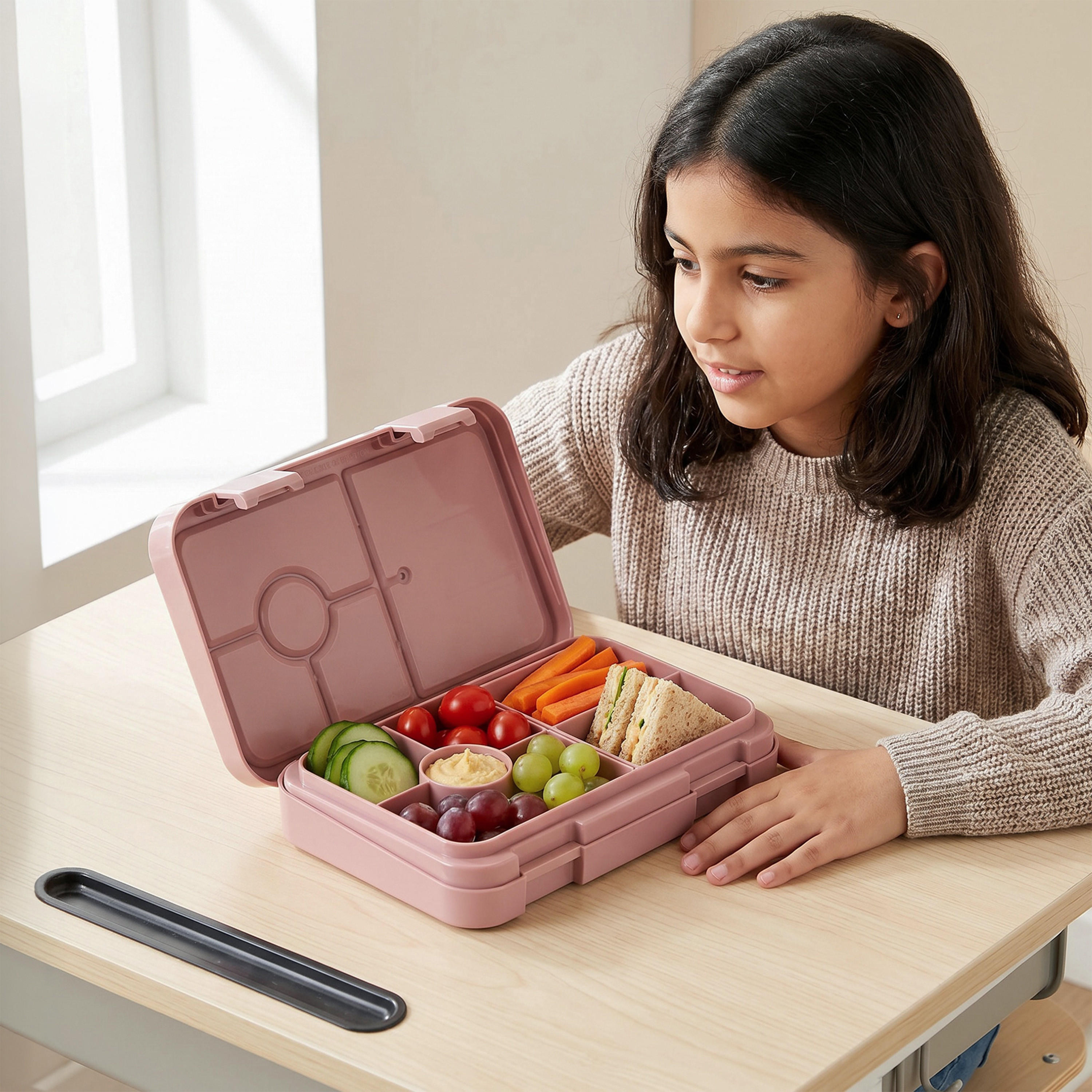 United Colors of Benetton Solid Lunch Box for Girls with Clip Lock Lid - 810 ml-school-lunchessentials-lunchboxes-image-3