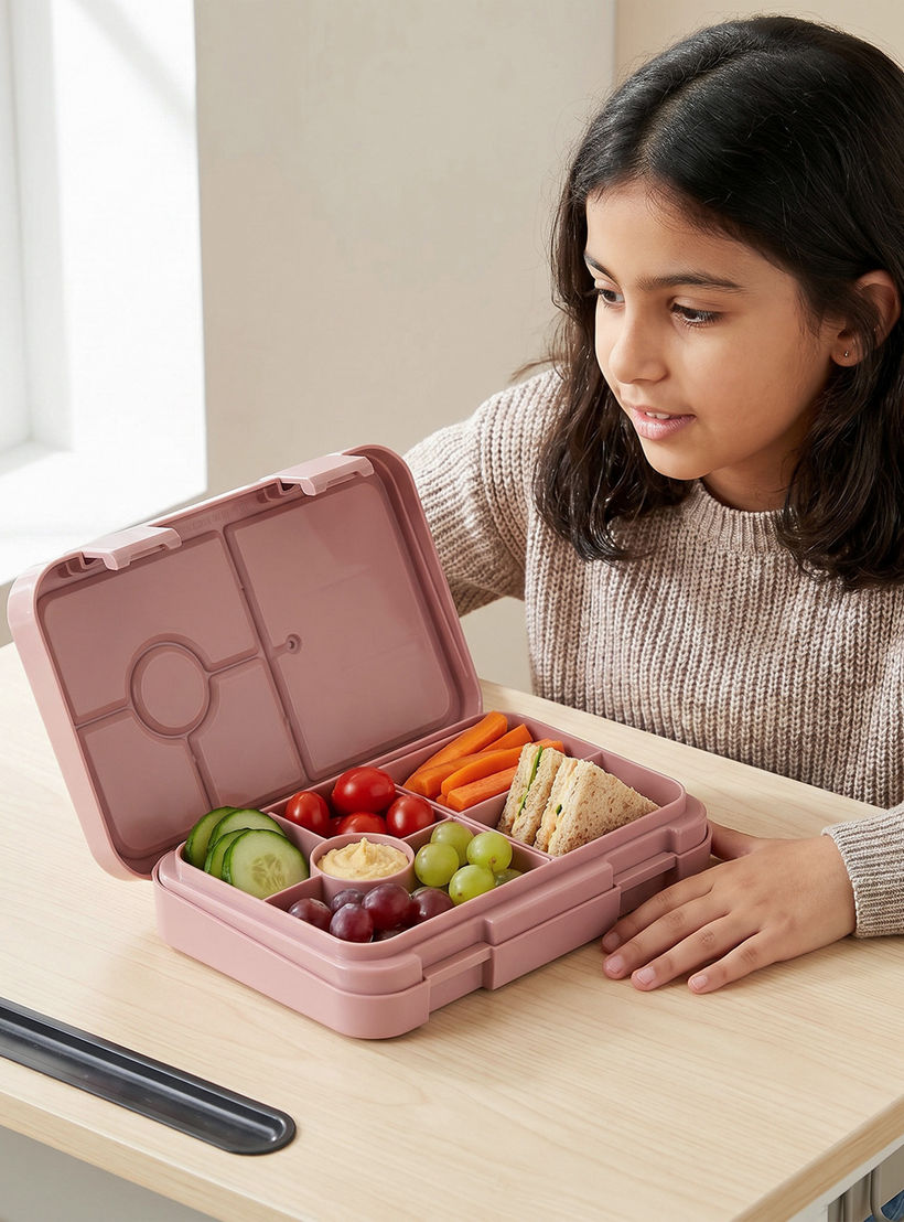 United Colors of Benetton Solid Lunch Box for Girls with Clip Lock Lid - 810 ml-school-lunchessentials-lunchboxes-image-3
