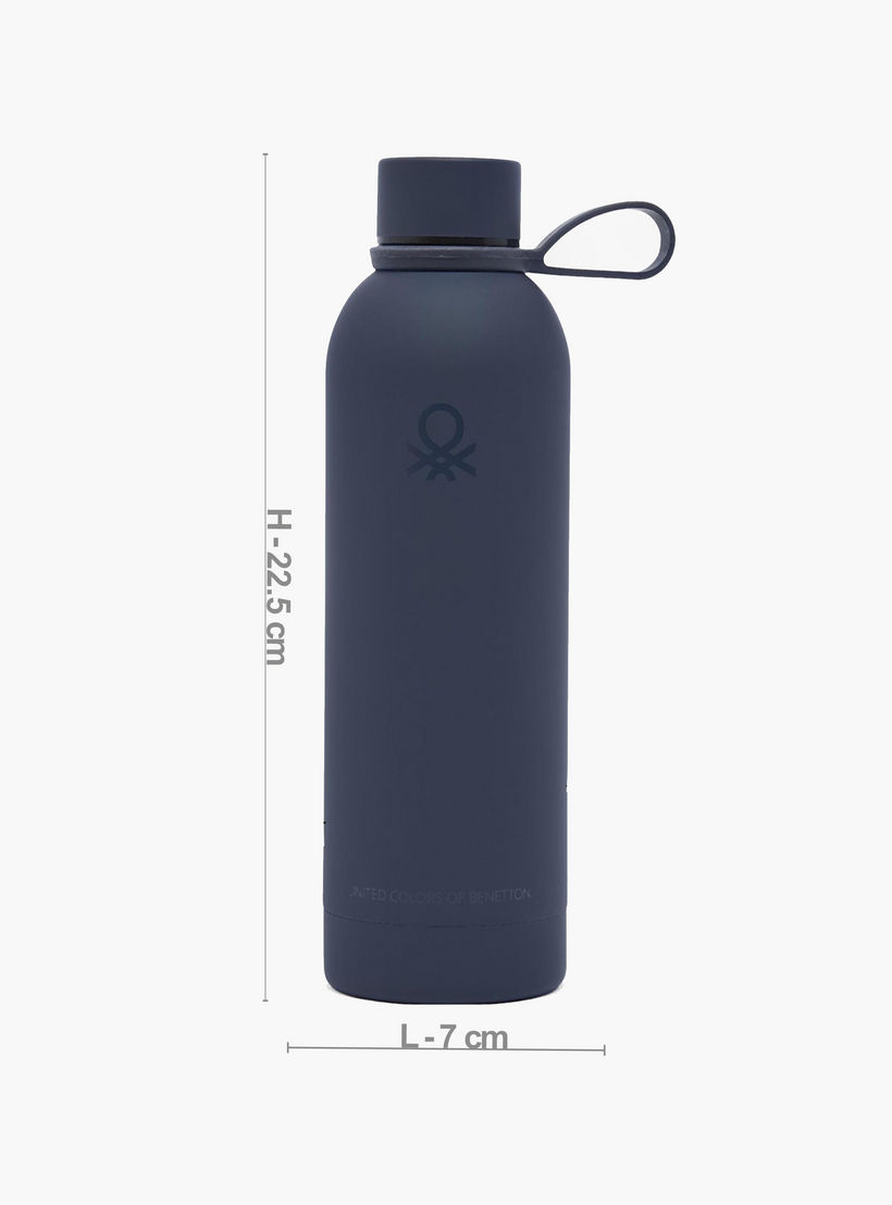 United Colors of Benetton Solid Stainless Steel Water Bottle with Wide Mouth and Carry Loop - 500 ml-school-waterbottles-image-3