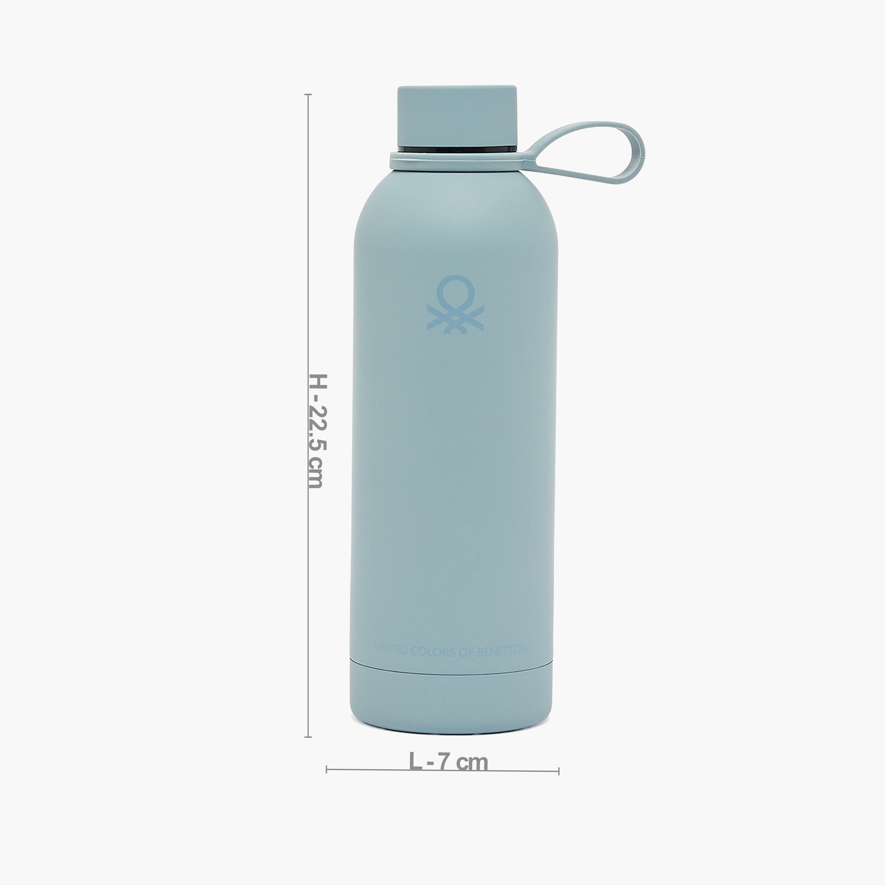 United Colors of Benetton Solid Stainless Steel Water Bottle with Loop Handle - 500 ml-school-waterbottles-image-3