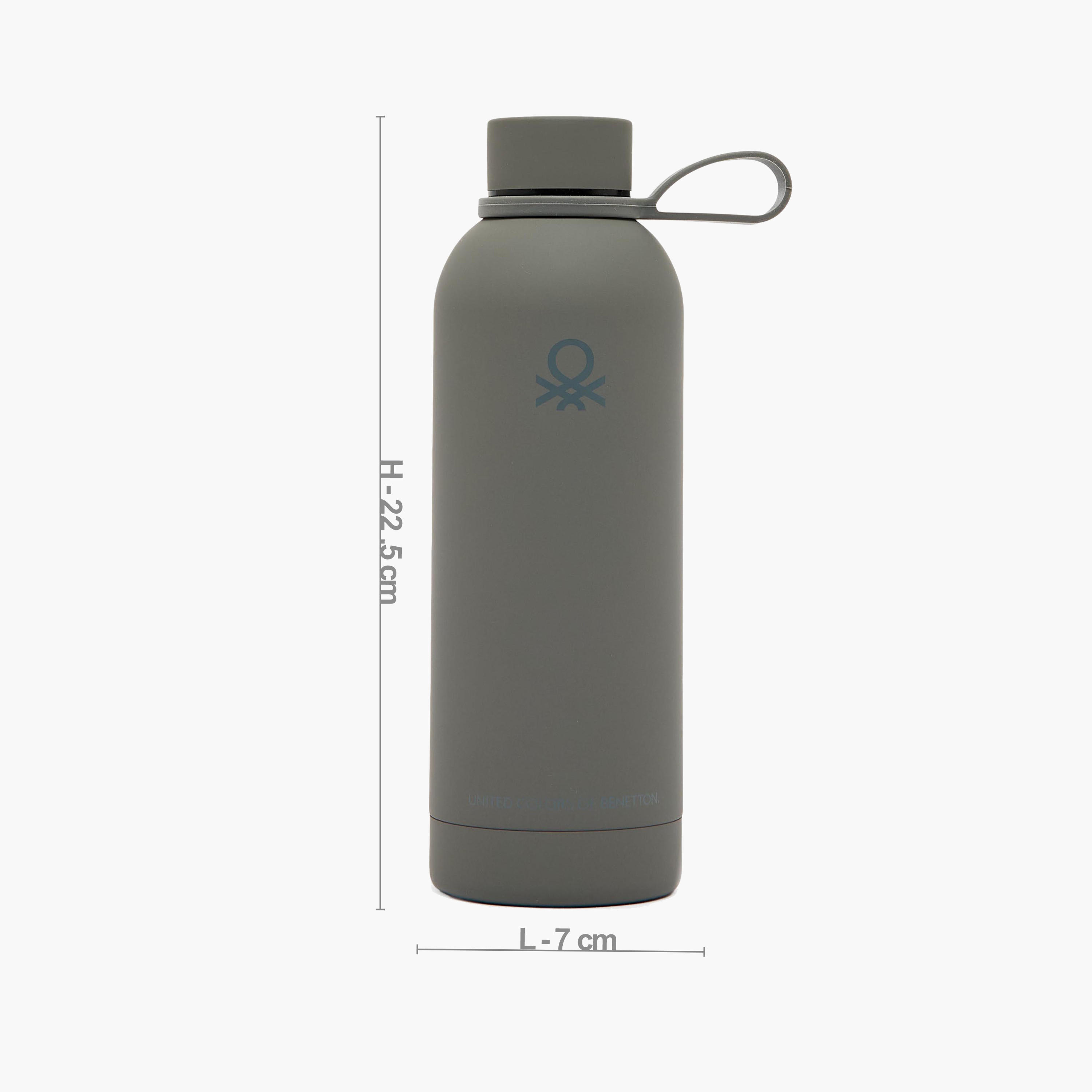 United Colors of Benetton Solid Stainless Steel Water Bottle with Loop Handle - 500 ml-school-waterbottles-image-3