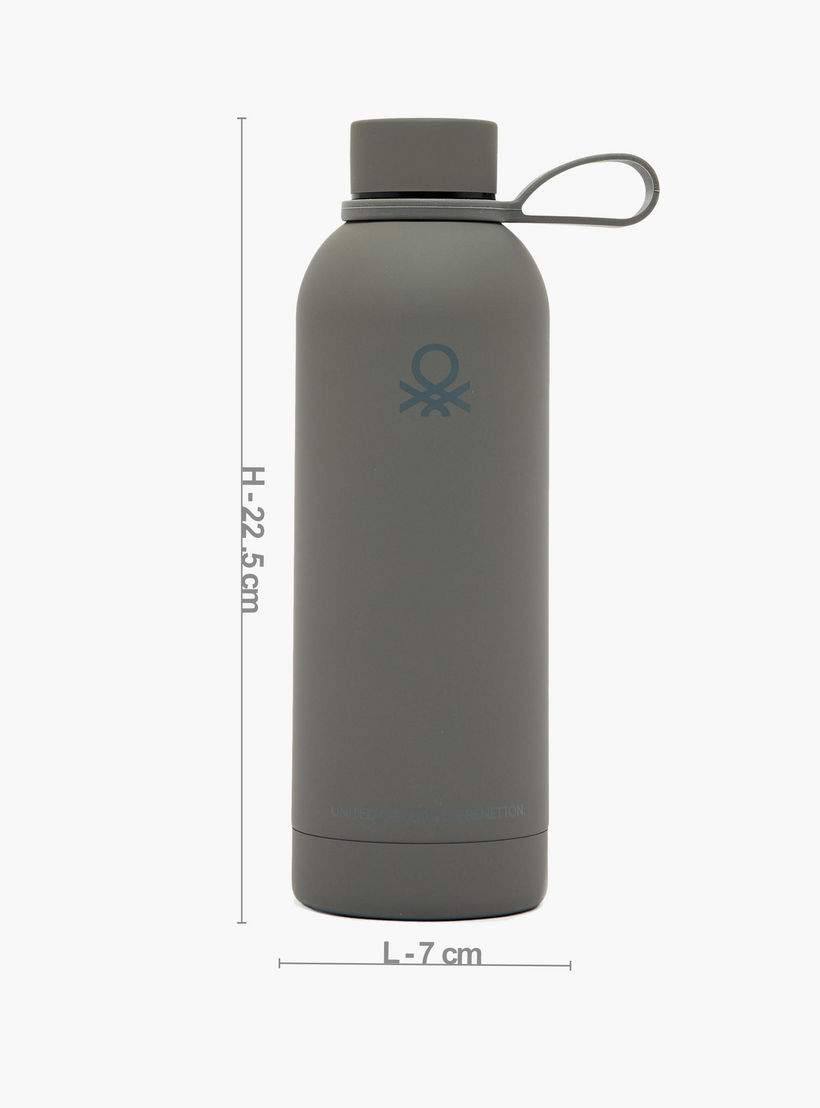 United Colors of Benetton Solid Stainless Steel Water Bottle with Loop Handle - 500 ml-school-waterbottles-image-3