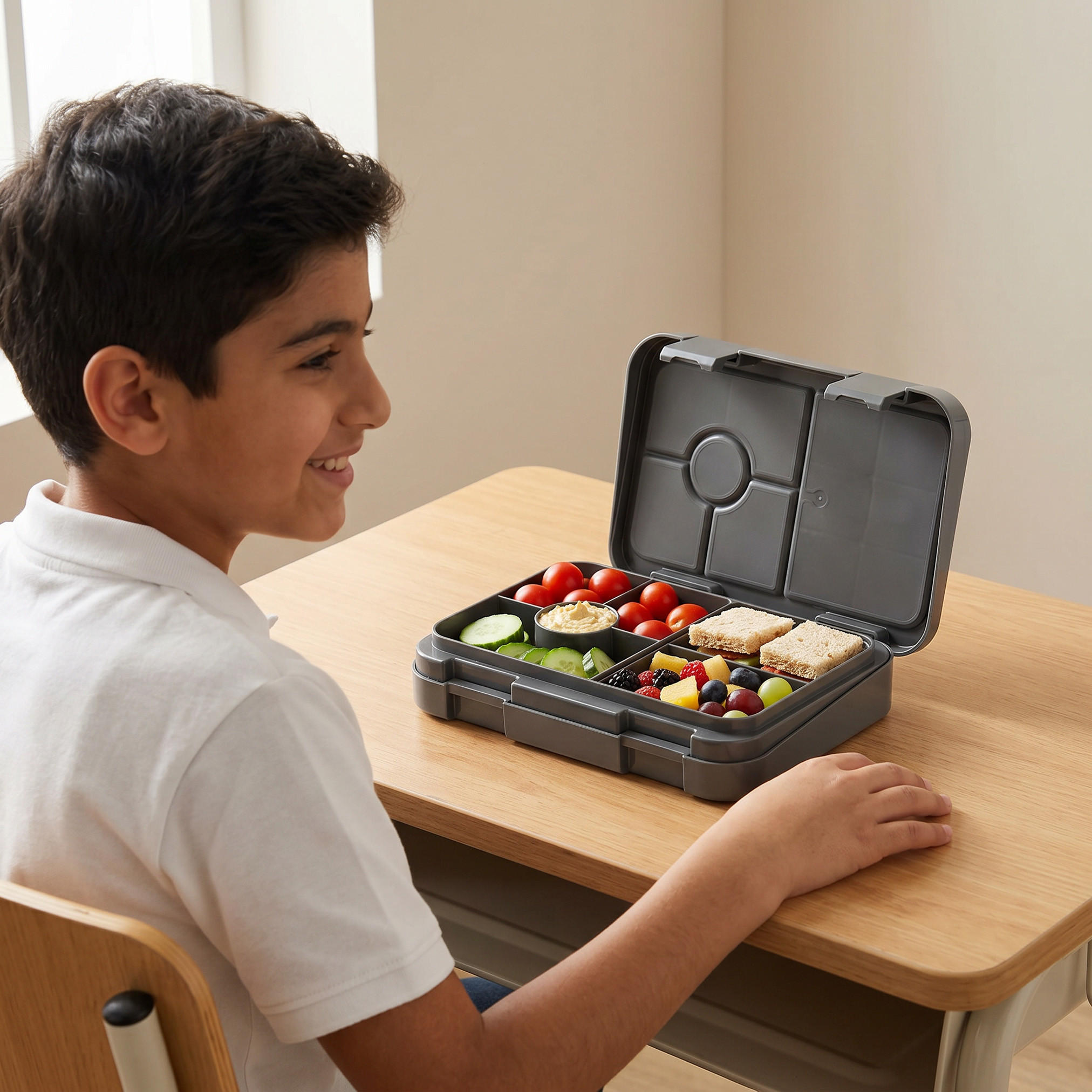 United Colors of Benetton Solid Lunch Box for Boys with 6 Compartments - 810 ml-school-lunchessentials-lunchboxes-image-3