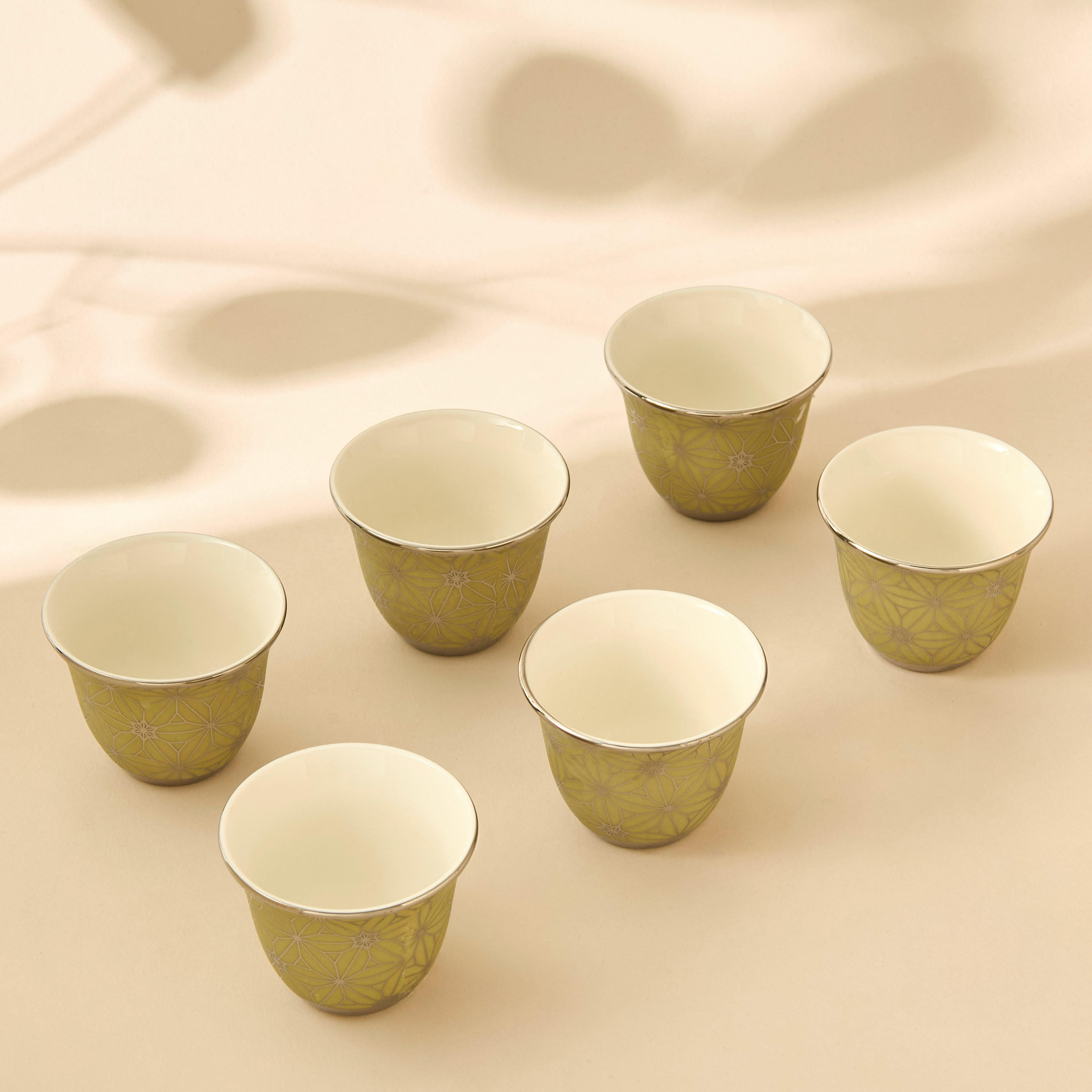 Geometric Print 6-Piece New Bone China Kahwa Cup Set-household-dining-teaandcoffee-teaandcoffeesets-image-3