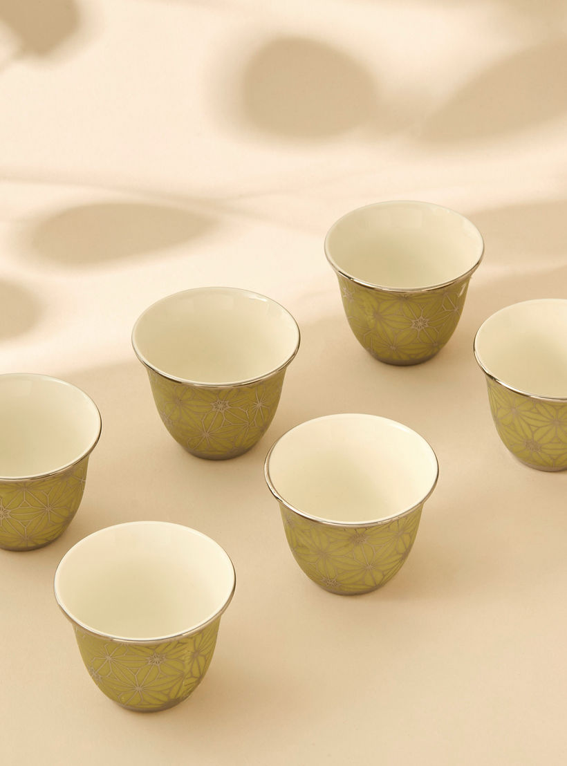 Geometric Print 6-Piece New Bone China Kahwa Cup Set-household-dining-teaandcoffee-teaandcoffeesets-image-3